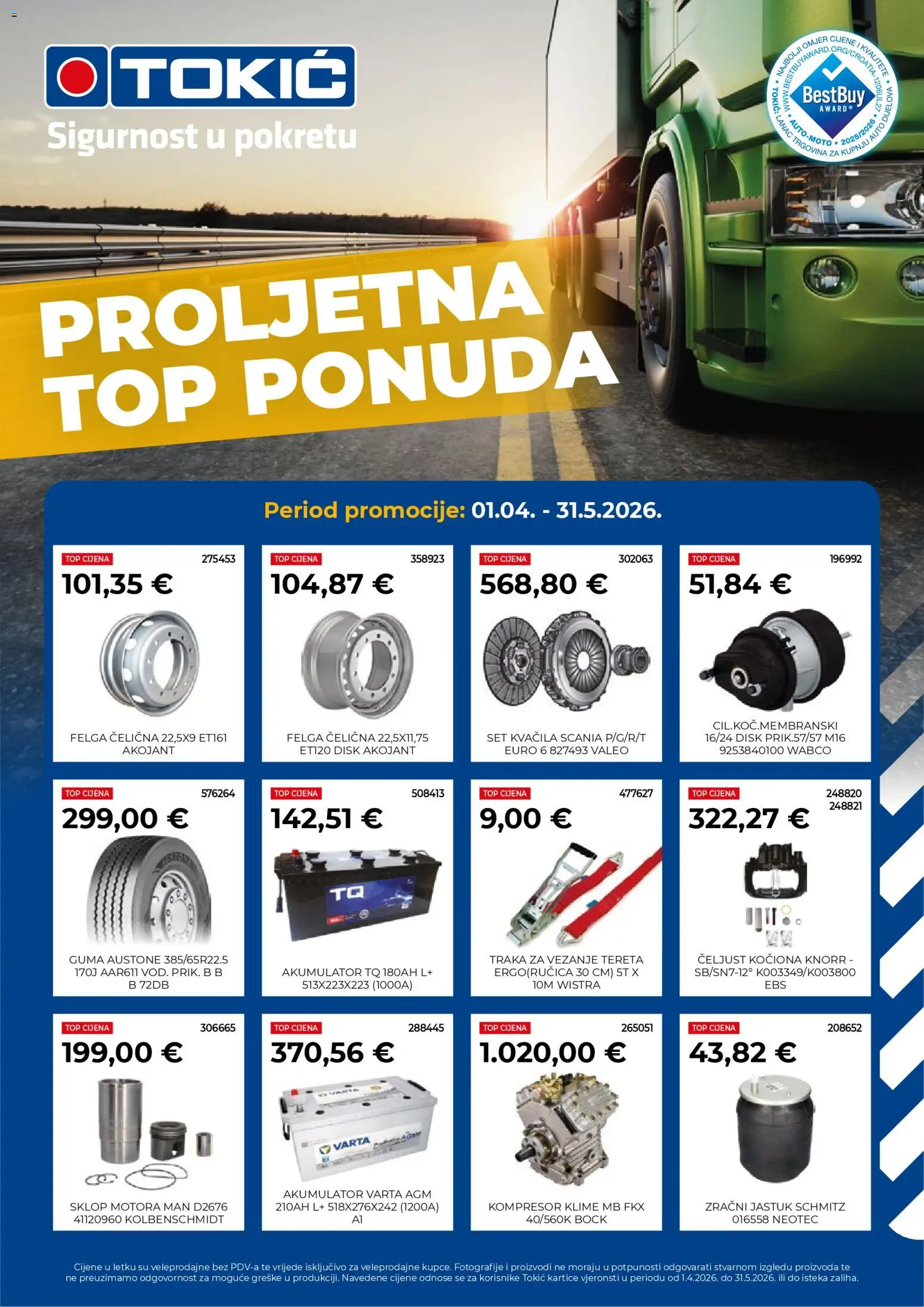 Pregled letka Proljetna Top Ponuda Tokic trgovine Tokić vrijedi od 01.04.2026