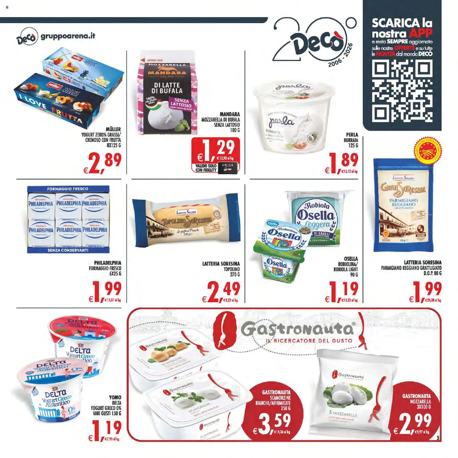 Anteprima dell'opuscolo Decò volantino Maxistore, Supermercati Lipari dal negozio Decò valido da 01/09/2026 - Yogurt greco, Formaggio, Yogurt, Mozzarella, Burrata, Mozzarella di bufala, Senza lattosio, Formaggio fresco