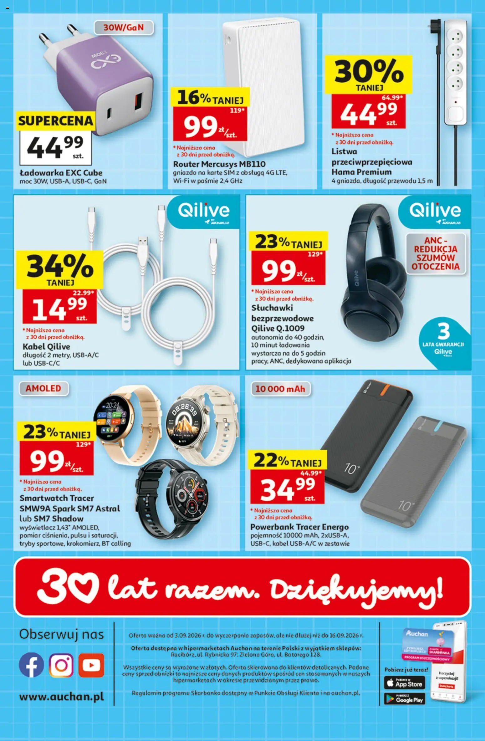 Pogląd gazetki "Auchan gazetka - 30 Lat Hipermarket Student" ze sklepu Auchan ważnej od 03.09.2026