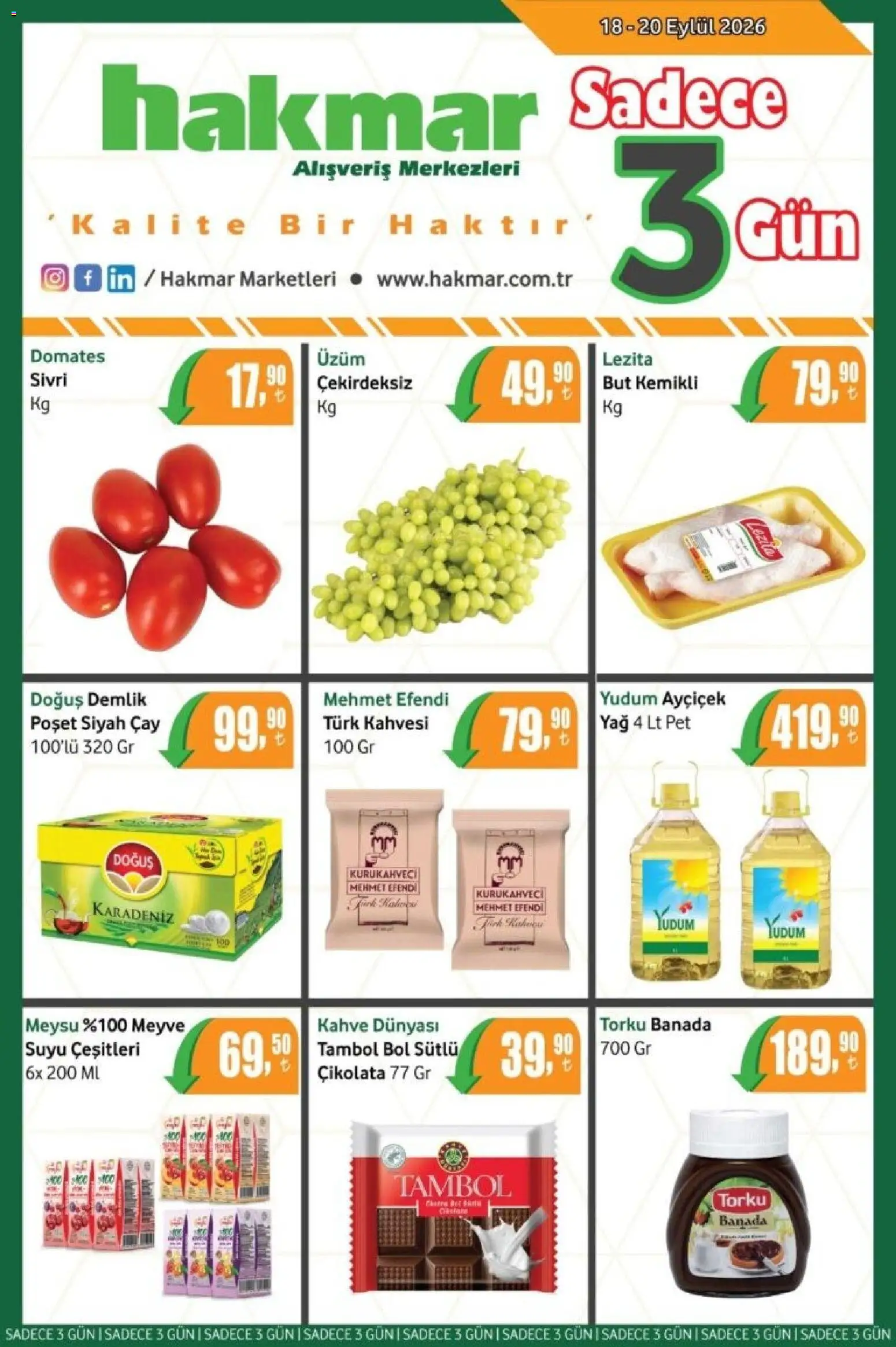 Hakmar Hakmar - Katalog Sadece 3 Gün 18.09.2026 - Broşürünün önizlemesi