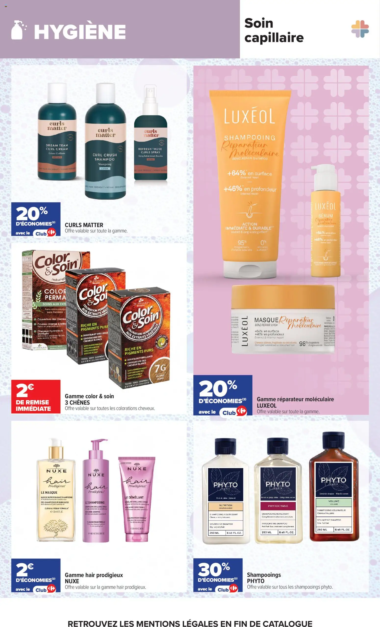 Prévisualisation de Carrefour Parapharmacie, beauté, santé, bein-être du magasin Carrefour formulaire valide 25/08/2026 - Camelia, Mais, Crème, Masque, Couverture, Serum, Shampooing, Coloration