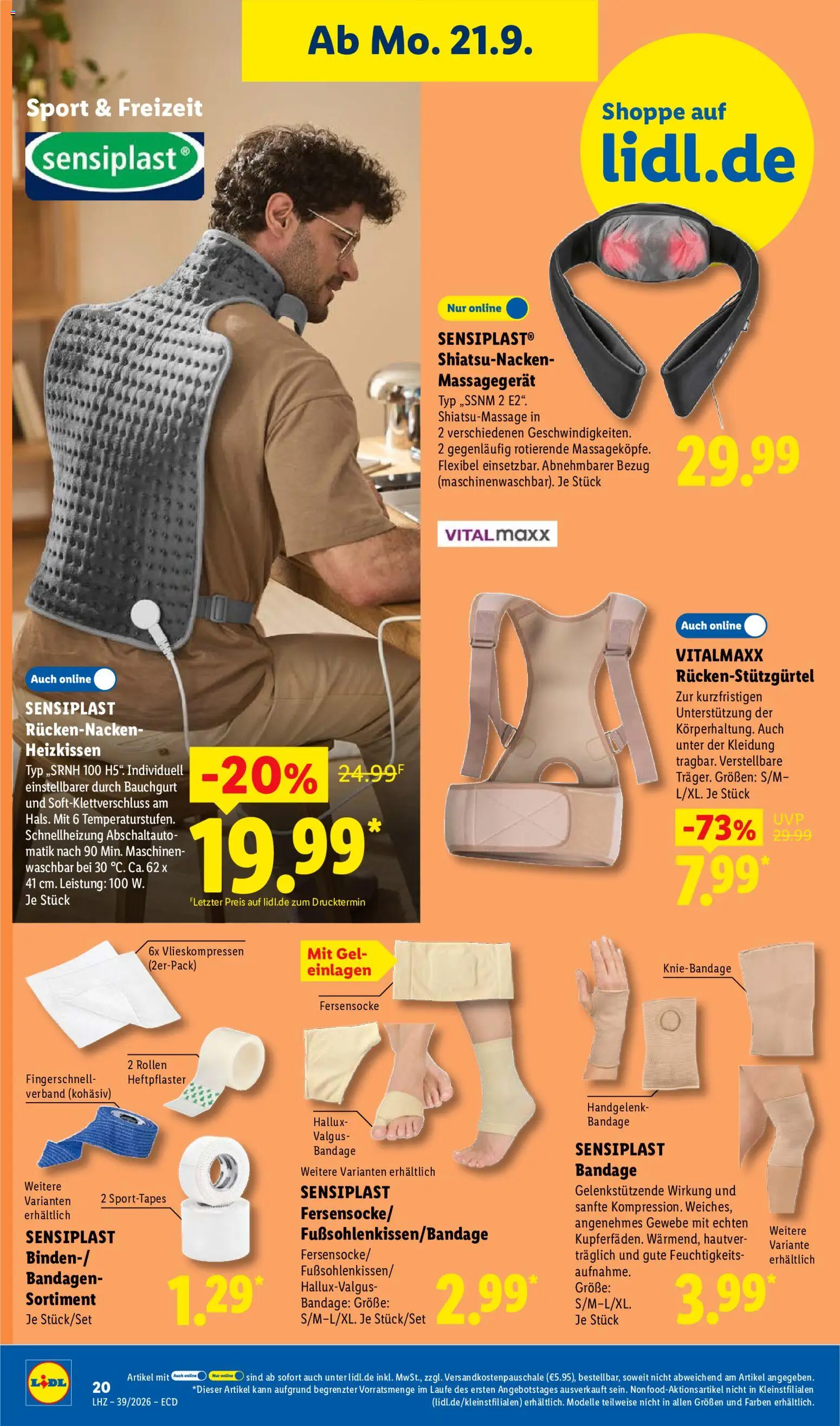 Vorschau von dem Prospekt des Geschäftes Lidl, gültig ab dem 21.09.2026 - Massagegerät, Heizkissen