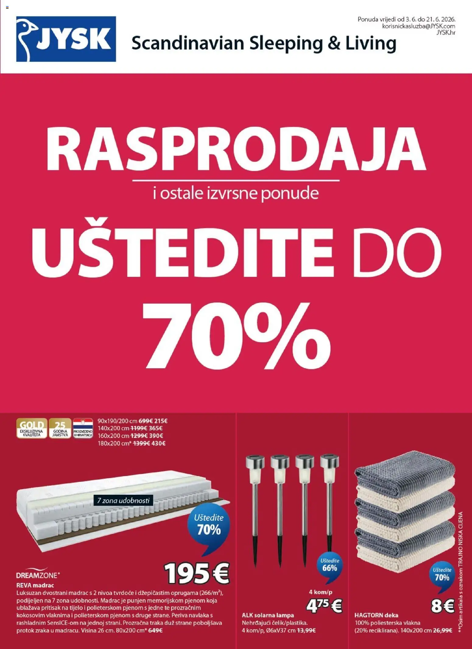 Pregled letka JYSK Katalog trgovine JYSK vrijedi od 03.06.2026