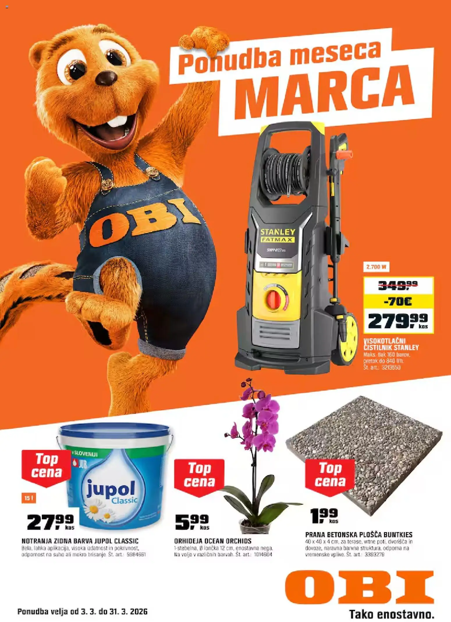 Predogled kataloga iz trgovine OBI veljaven od 03.03.2026 - Barva, Visokotlačni čistilnik