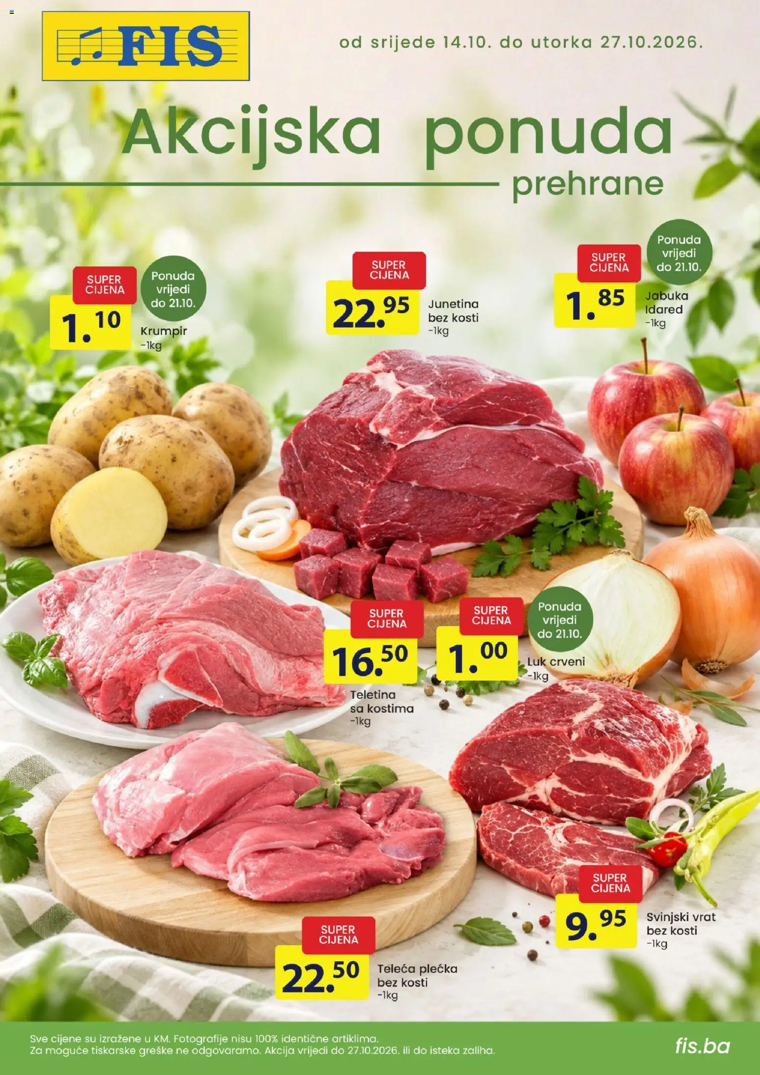 Pregled letka FIS Akcija prehrane trgovine FIS vrijedi od 14.10.2026