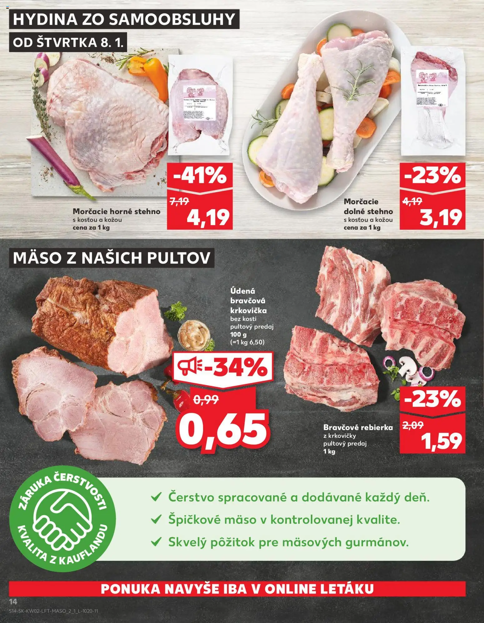Náhľad Kaufland letáku platného od 08.01.2026 - Mäso, Krkovička, Bravčová krkovička