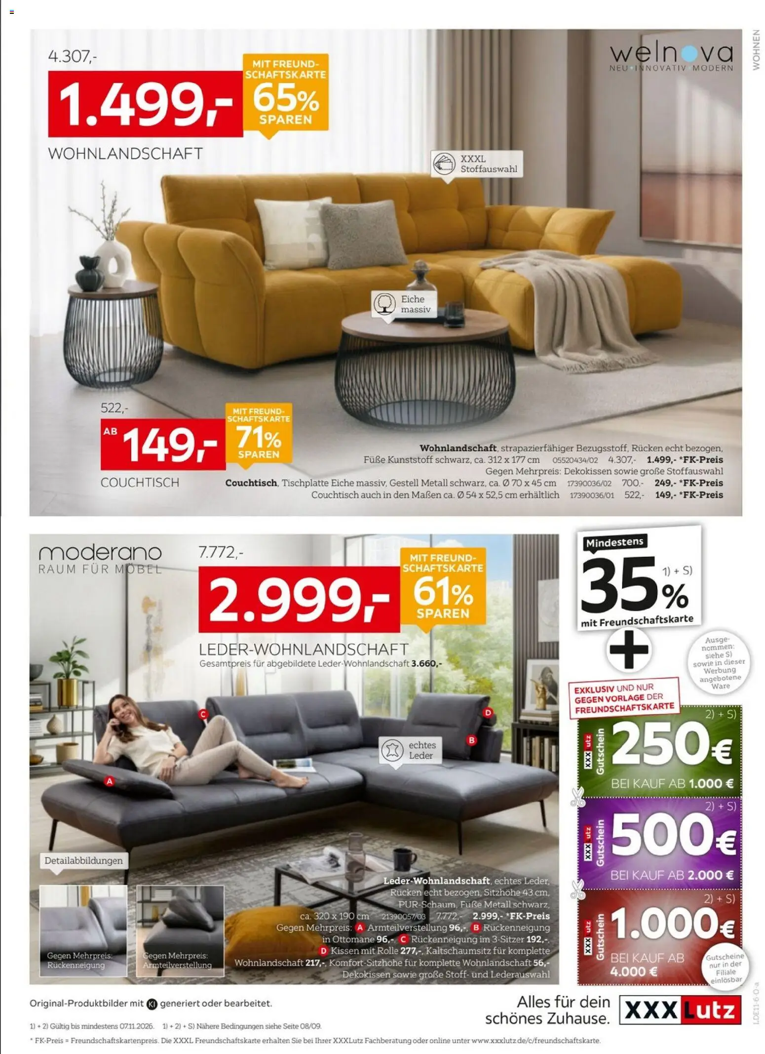 Vorschau von dem Prospekt des Geschäftes XXXLutz, gültig ab dem 24.10.2026 - Couchtisch, Kissen, Wohnlandschaft