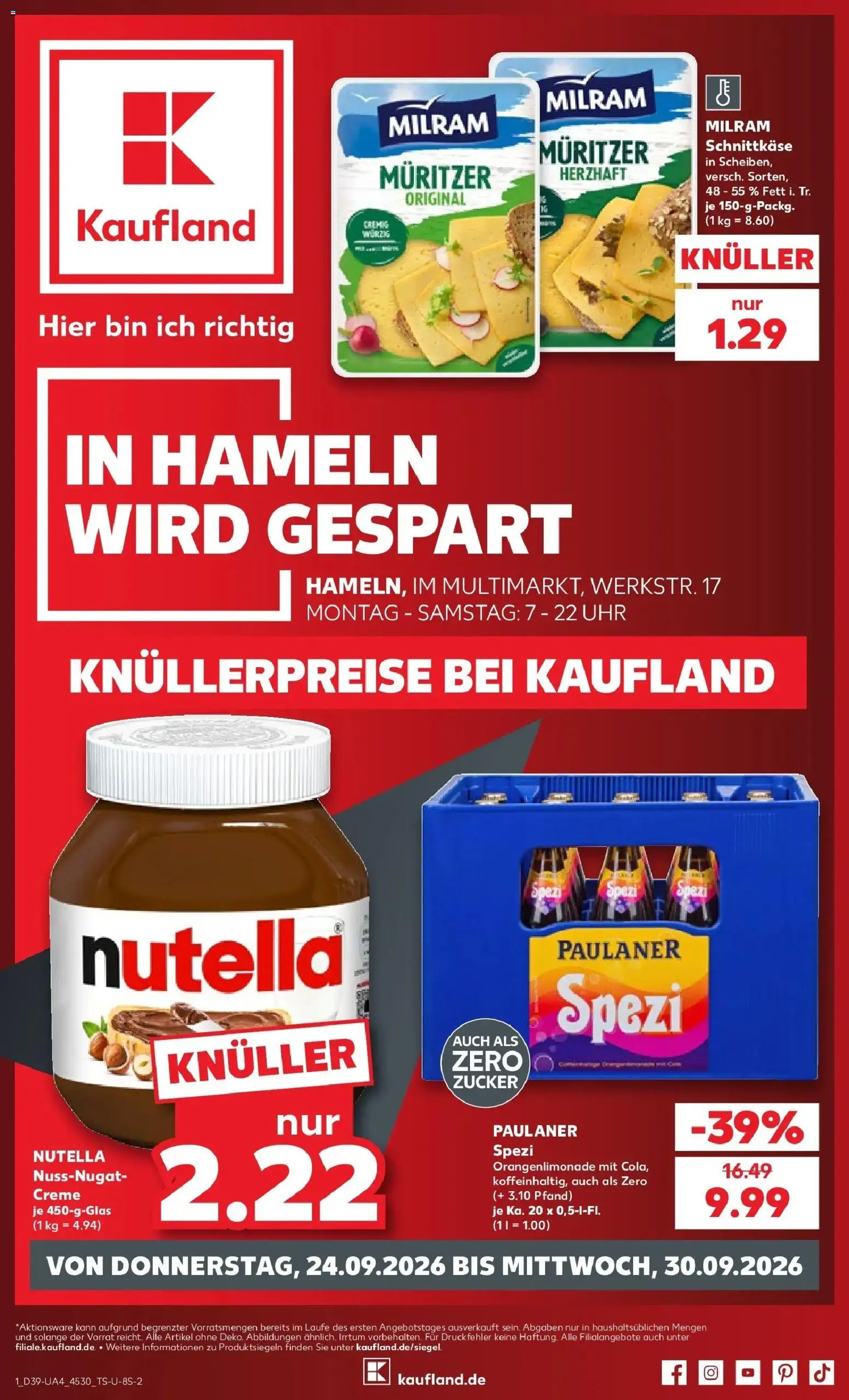Vorschau von dem Prospekt des Geschäftes Kaufland, gültig ab dem 24.09.2026