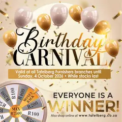 Preview of Tafelberg Furnishers flyer valid from 09/09/2026