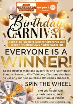 Preview of Tafelberg Furnishers flyer valid from 09/09/2026