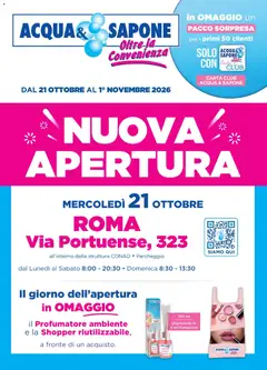 Anteprima dell'opuscolo Acqua e Sapone volantino Roma dal negozio Acqua e Sapone valido da 21/10/2026