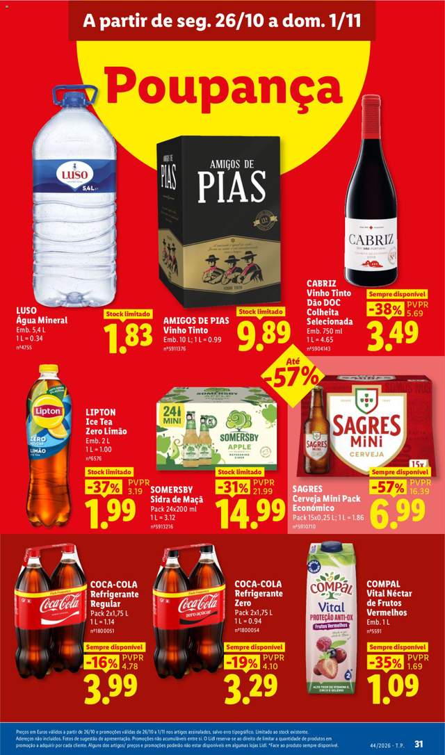 Novo folheto Lidl a partir de 26/10