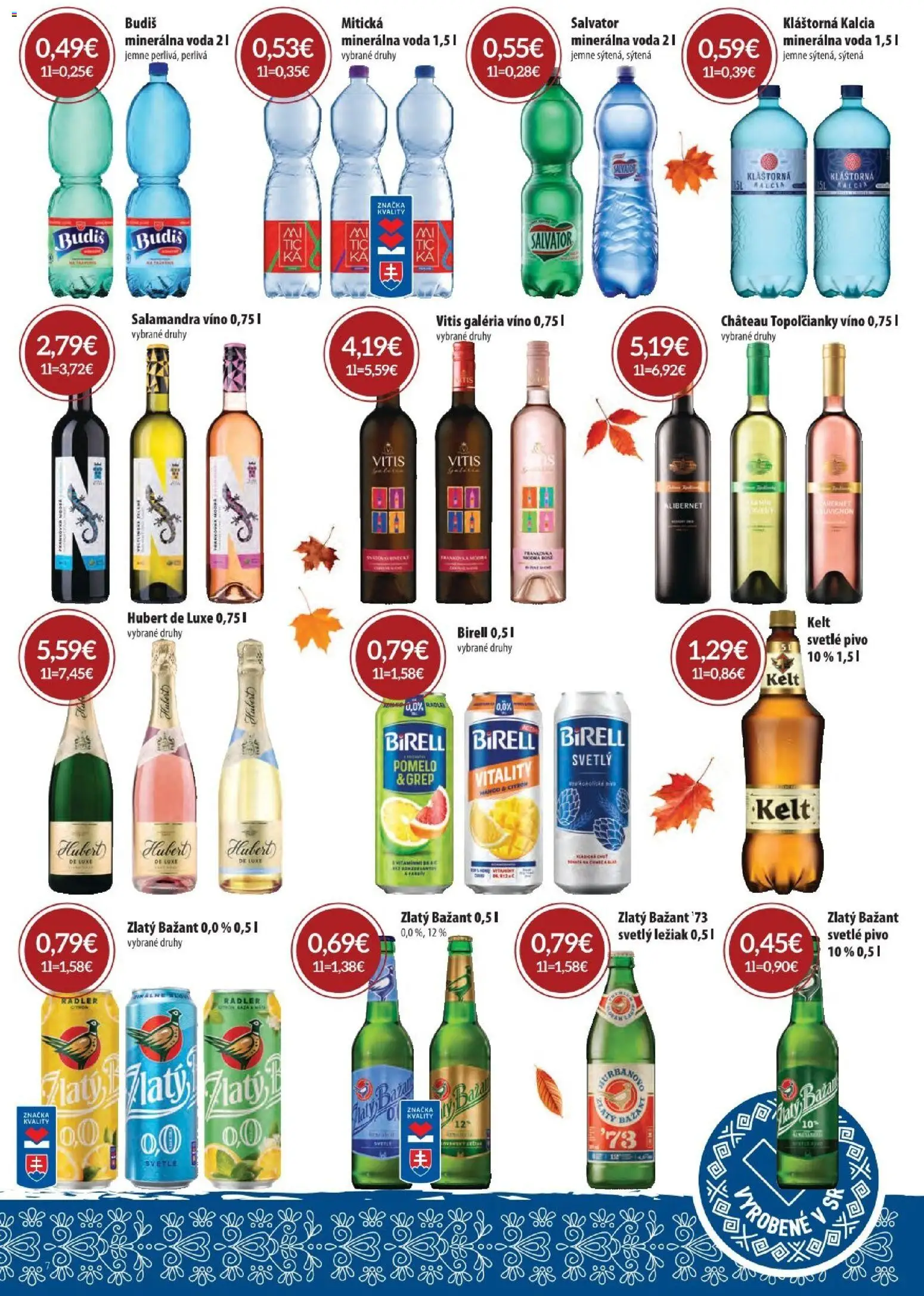 Náhľad Sintra letáku platného od 01.10.2026 - Mango, Voda, Pivo, Hubert de Luxe, Budiš, Zlatý Bažant, Minerálna voda, Mitická