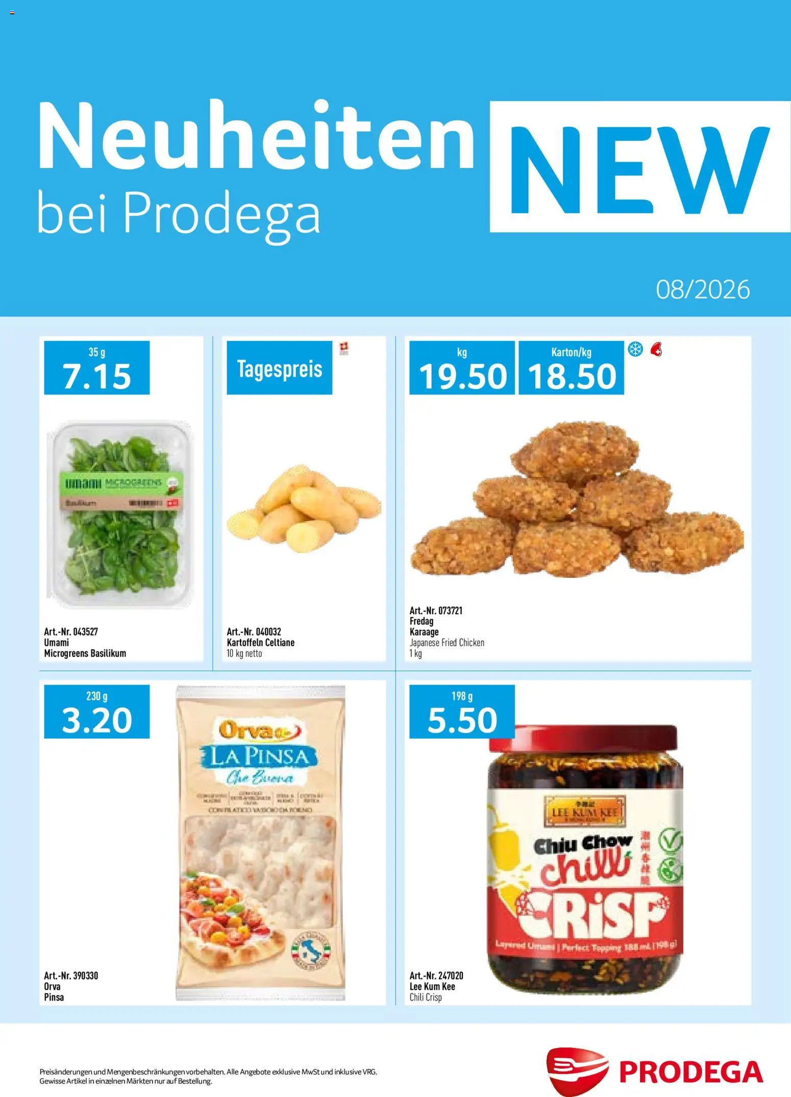 Vorschau des Merkblatts Prodega aktionen Neuheiten vom Shop Prodega gültig von 01.08.2026 bis 31.08.2026