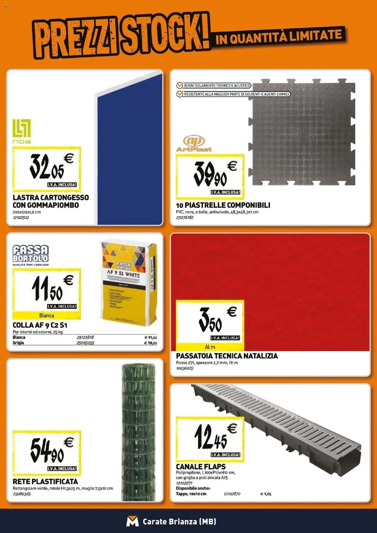 Anteprima dell'opuscolo TECNOMAT catalogo Carate Brianza dal negozio TECNOMAT valido da 29/10/2026 - Griglia, Piastrelle, Colla