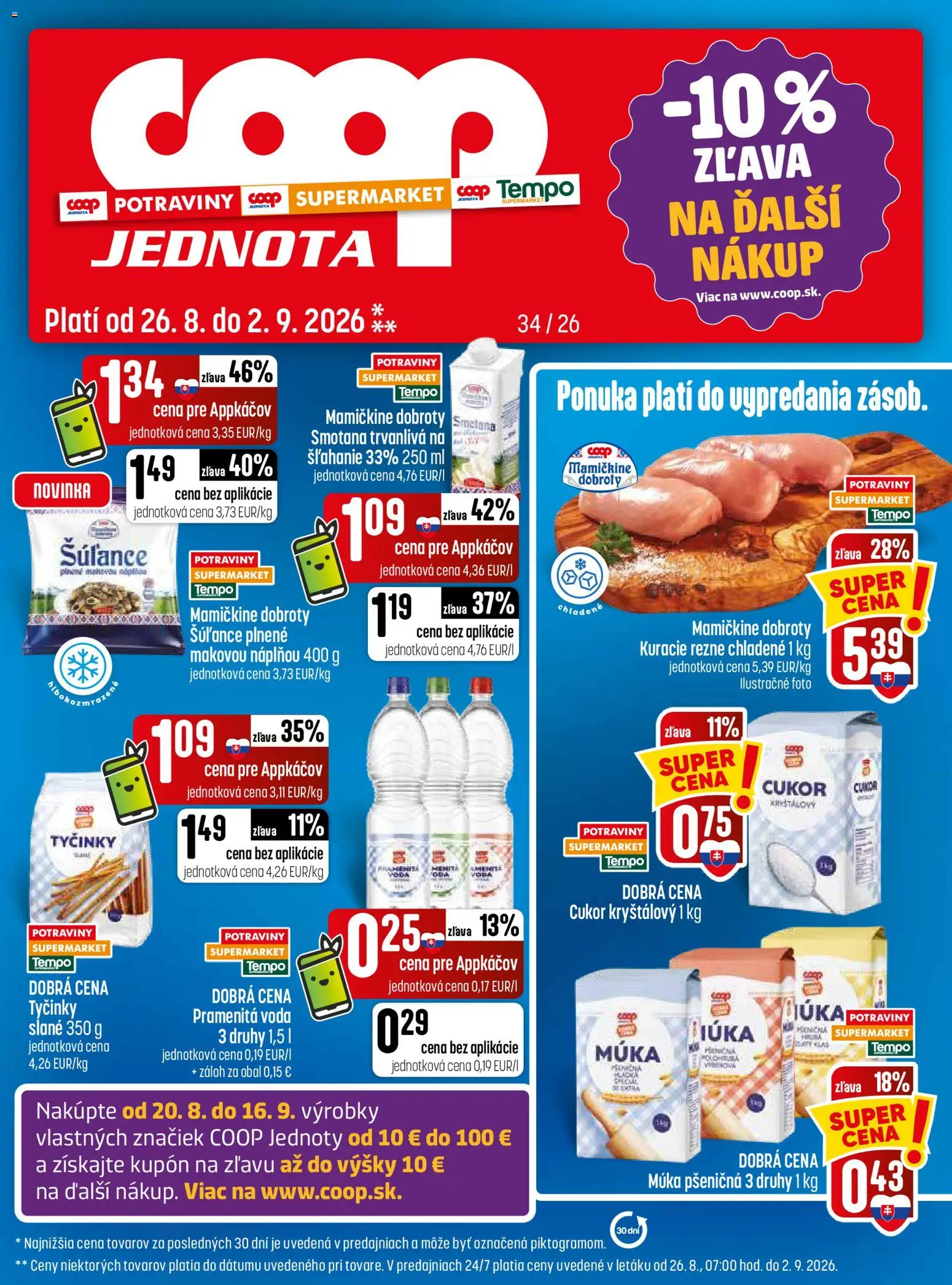 Náhľad COOP Jednota letáku platného od 26.08.2026