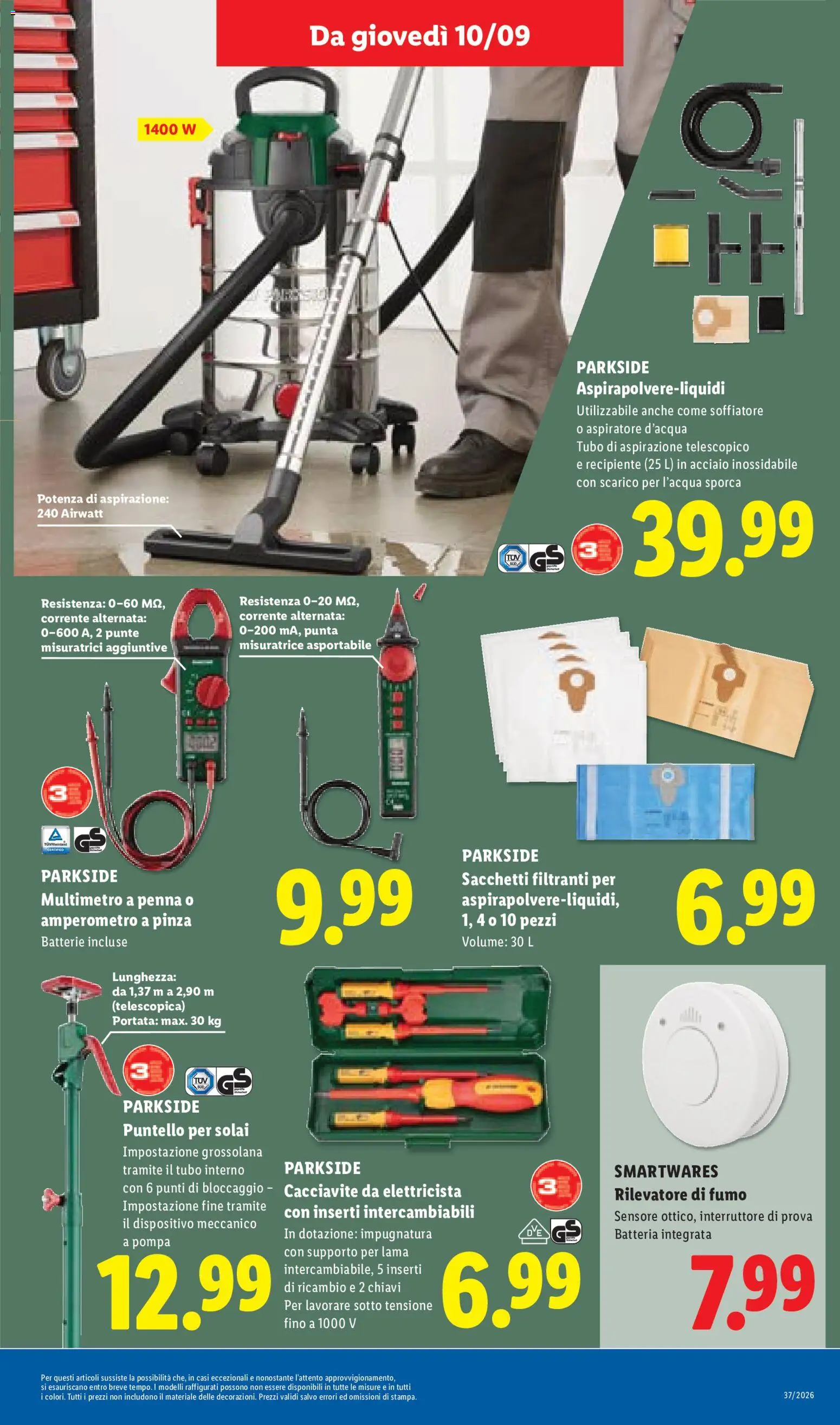 Anteprima dell'opuscolo Lidl volantino dal negozio Lidl valido da 10/09/2026 - Batteria, Cacciavite, Batterie, Tubo, Inserti