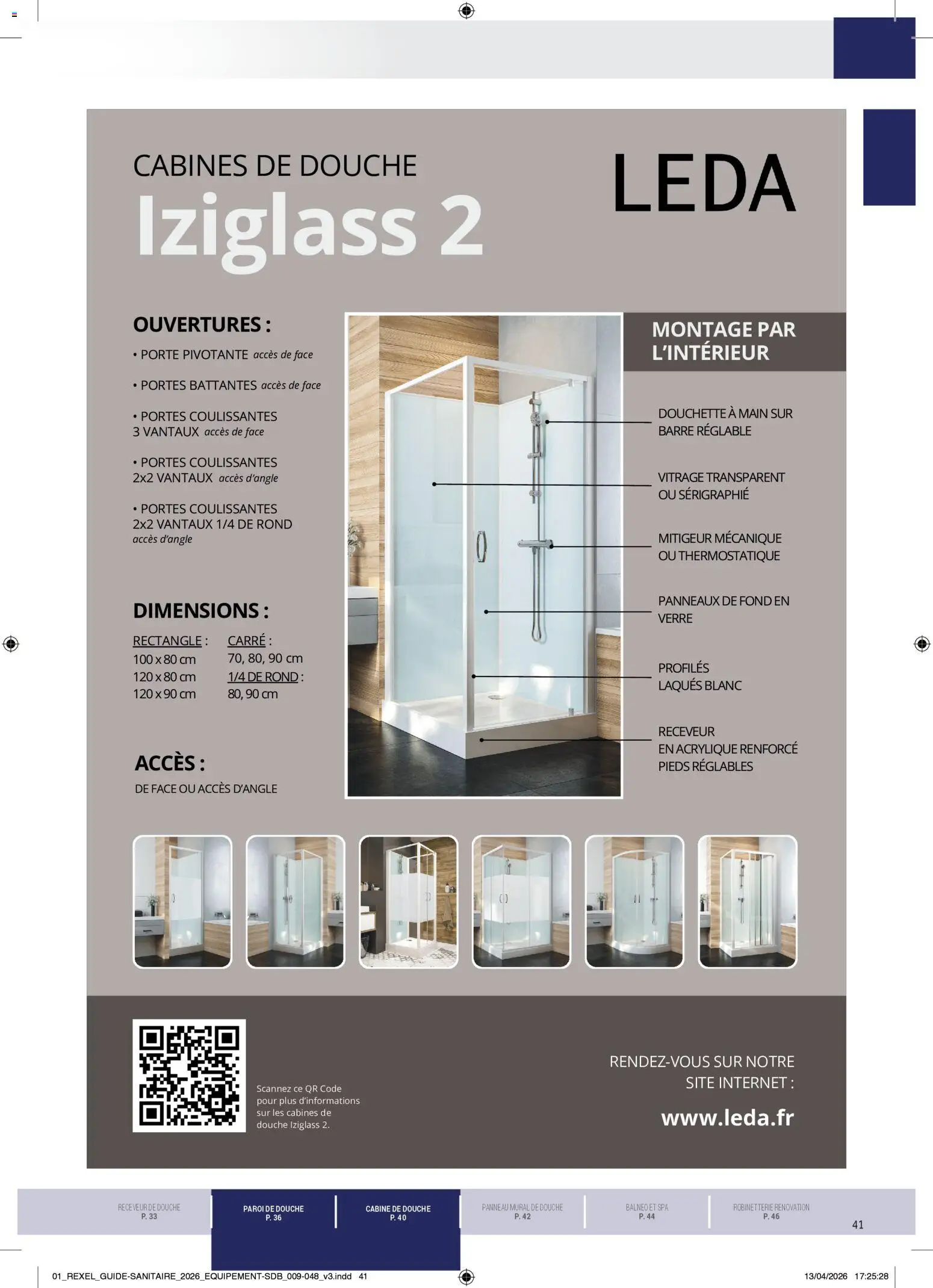 Prévisualisation de Rexel - Brochure Sanitaire du magasin Rexel formulaire valide 20/04/2026 - Porte, Douche, Portes