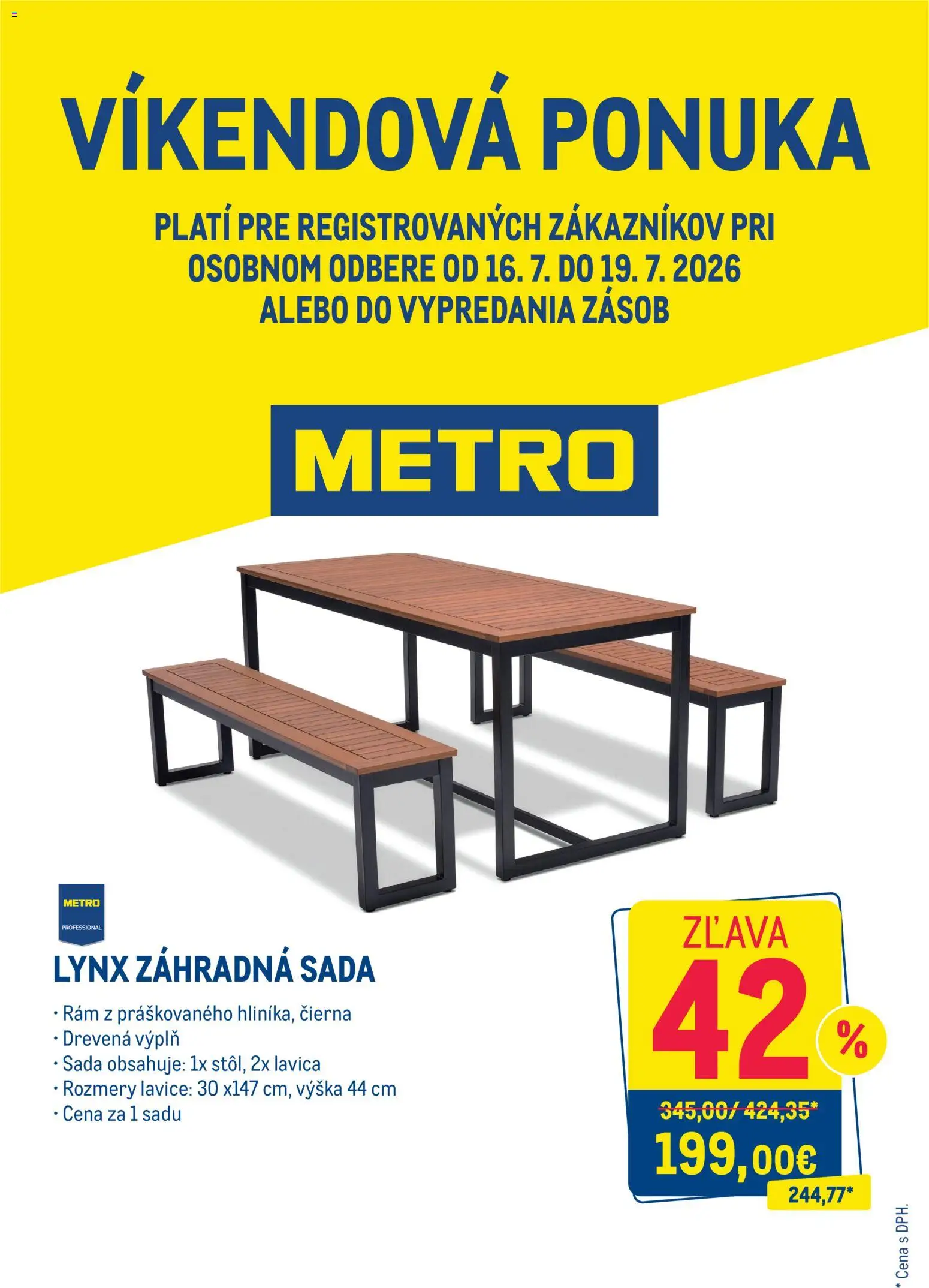 Náhľad Metro letáku platného od 16.07.2026 - Rám, Lavica