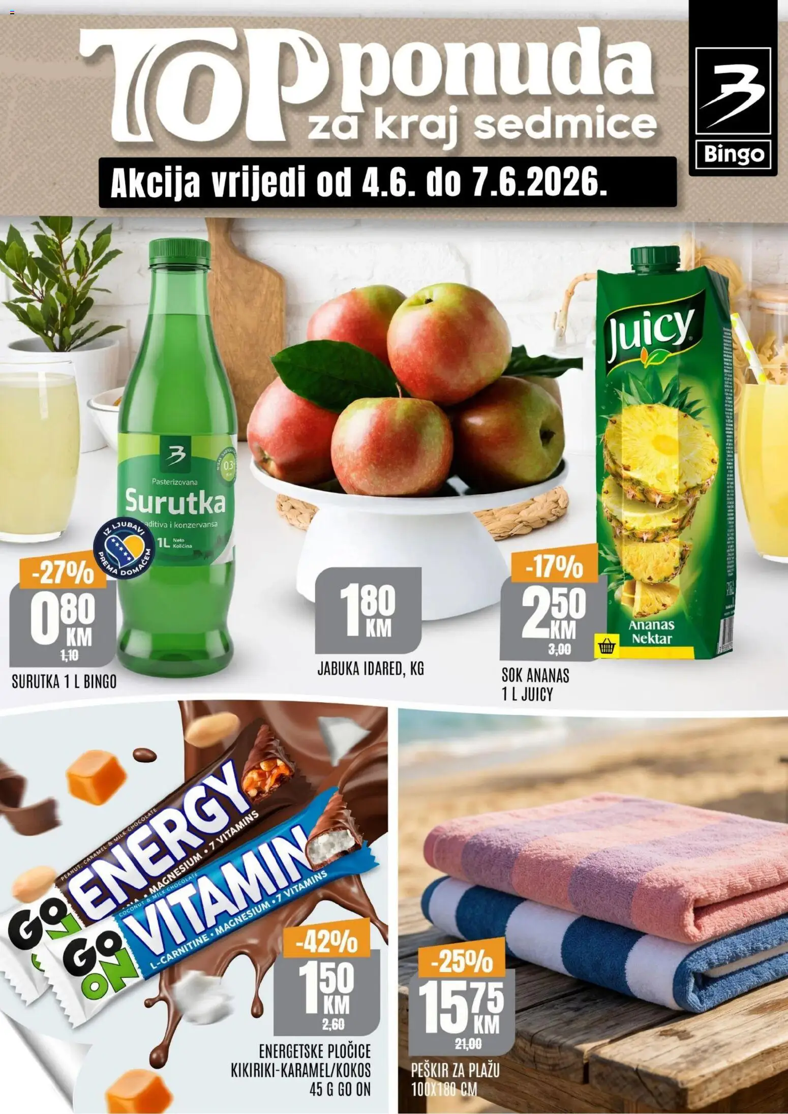Pregled letka Bingo Top ponuda za kraj sedmice trgovine Bingo vrijedi od 04.06.2026