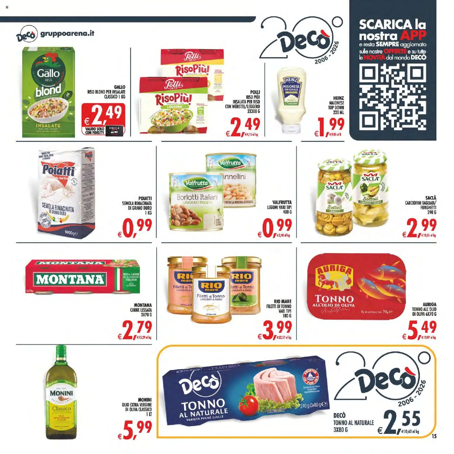 Anteprima dell'opuscolo Decò volantino Maxistore, Supermercati Lipari dal negozio Decò valido da 01/09/2026 - Carne, Olio, Top, Tonno, Legumi, Semola, Pinne, Tonno al naturale