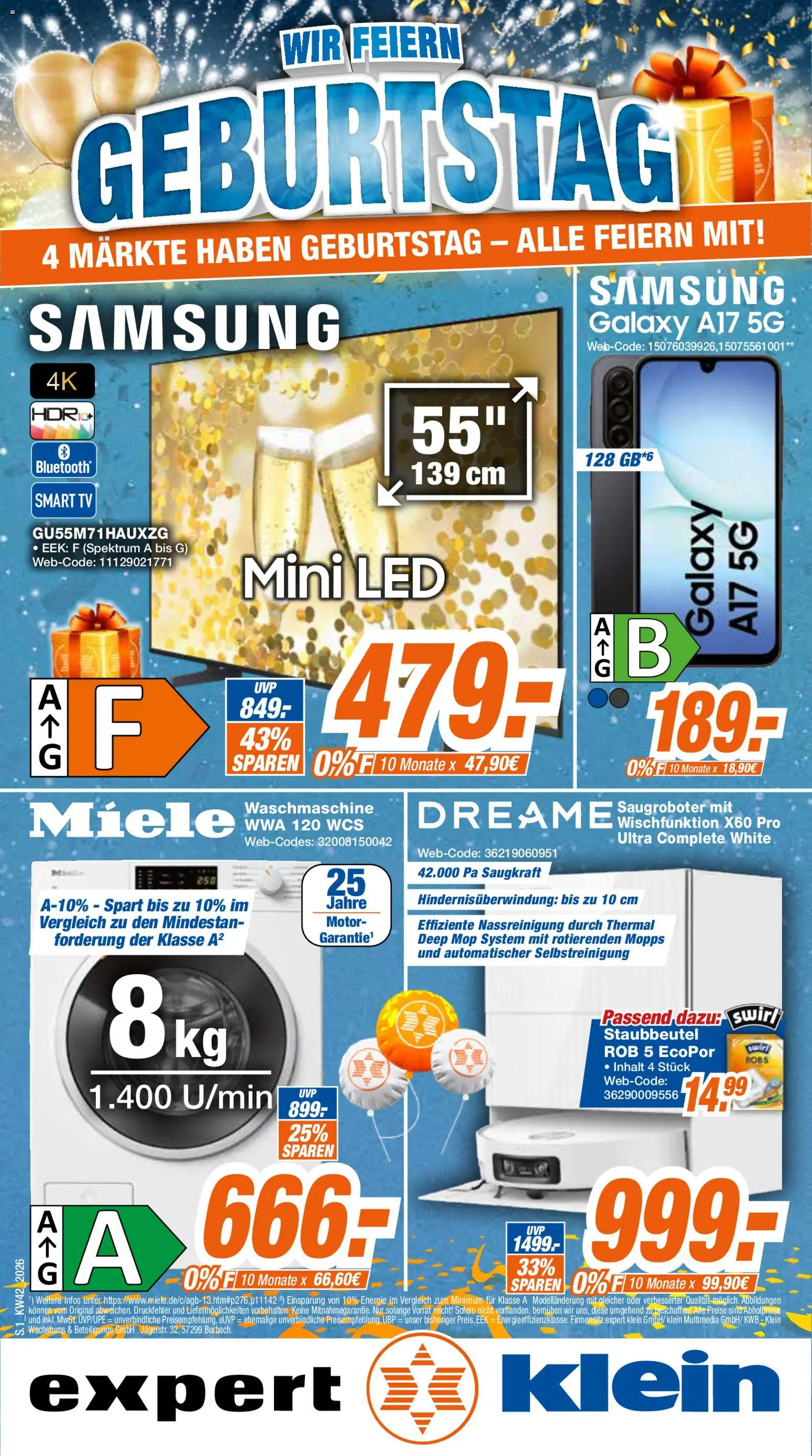 Vorschau von dem Prospekt des Geschäftes Expert, gültig ab dem 12.10.2026 - Samsung, Waschmaschine, TV, Miele, Smart TV