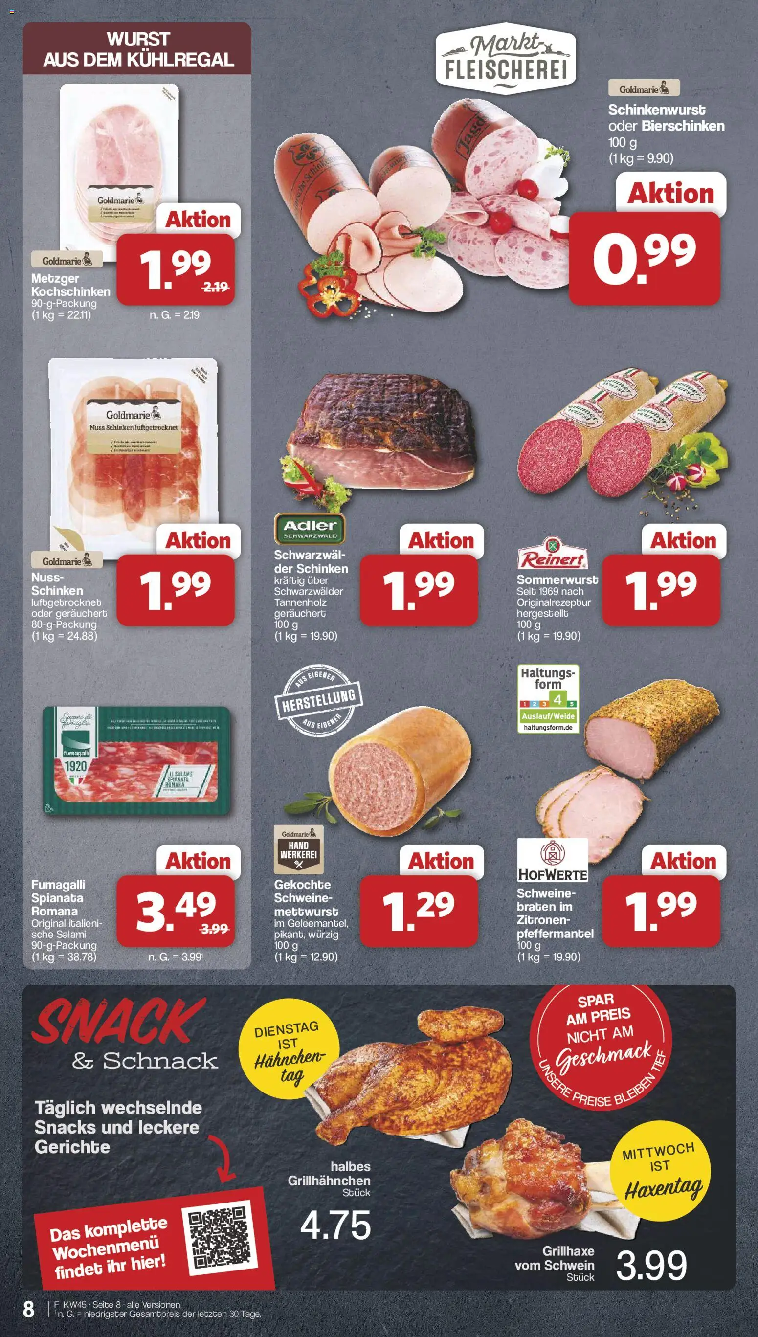 Vorschau von dem Prospekt des Geschäftes Famila Nordwest, gültig ab dem 02.11.2026 - Gerichte, Wurst, Zitronen, Salami, Schinken, Hahnchen