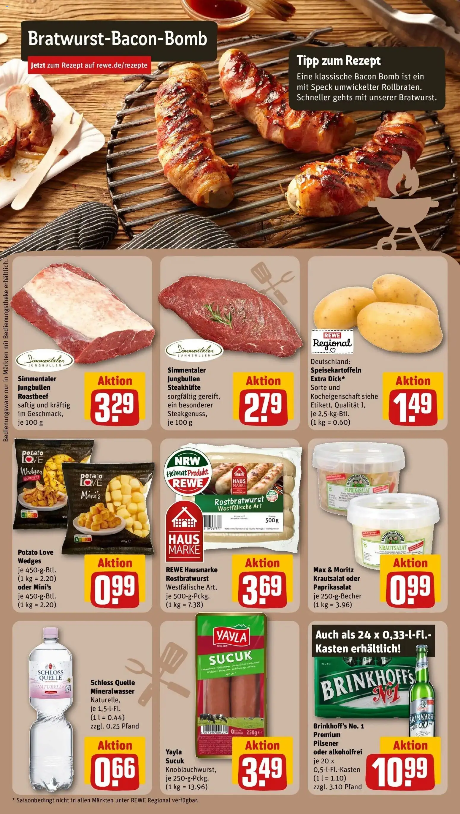Vorschau von dem Prospekt des Geschäftes Rewe, gültig ab dem 05.04.2026 - Mineralwasser, Roastbeef