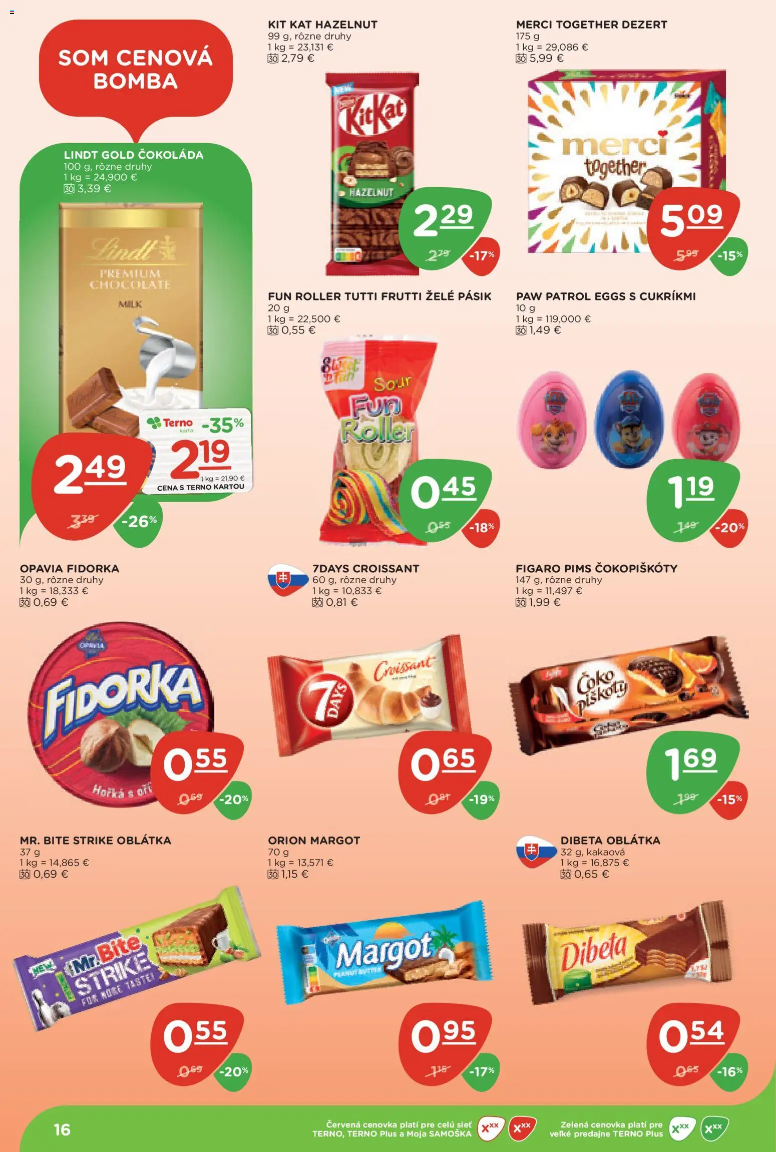 Náhľad Terno letáku platného od 10.09.2026 - Čokoláda, Croissant, Lindt, Dezert, Merci, Piškóty