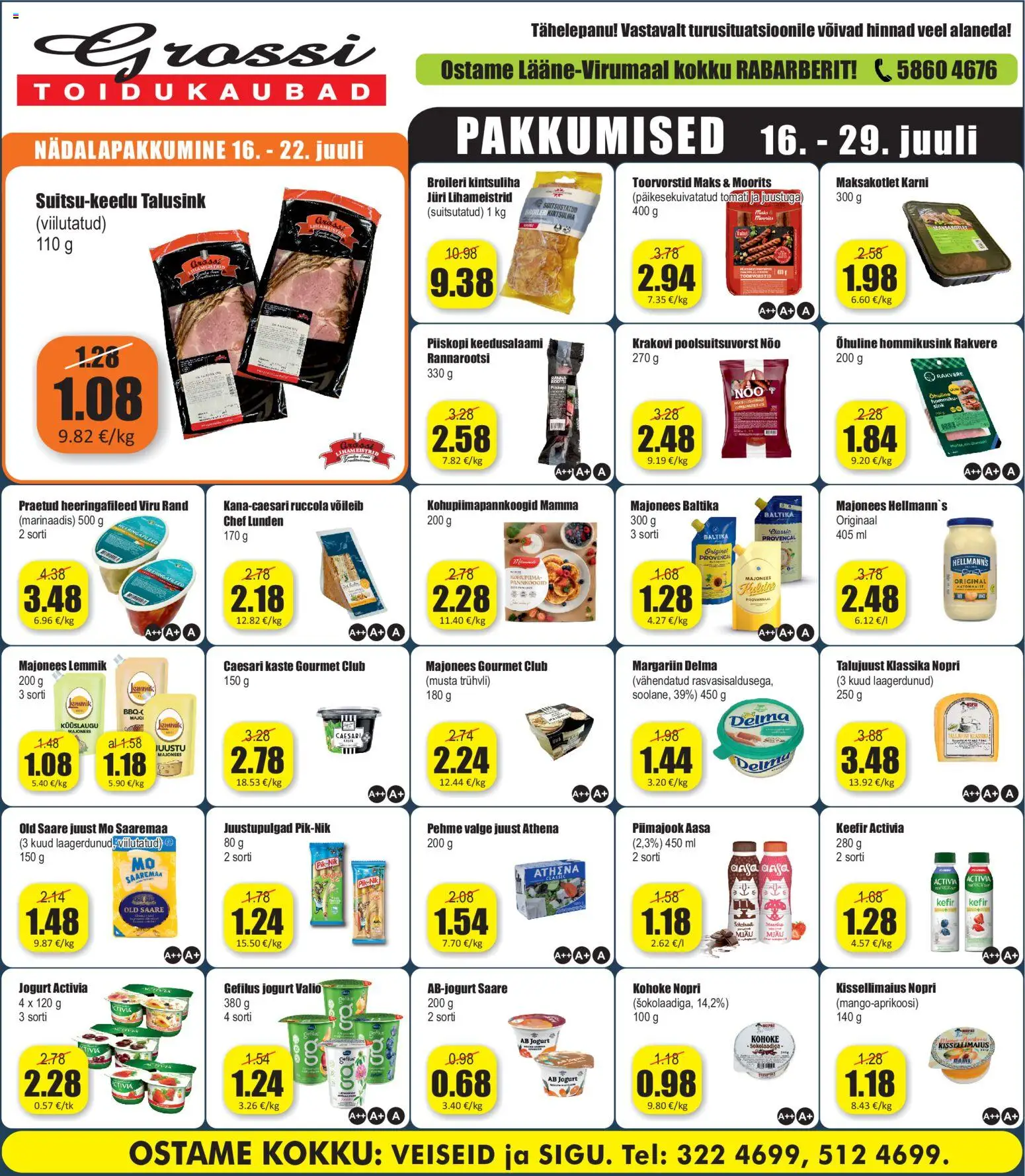 Grossi Toidukaubad kliendilehe eelvaade alates 16.07.2026