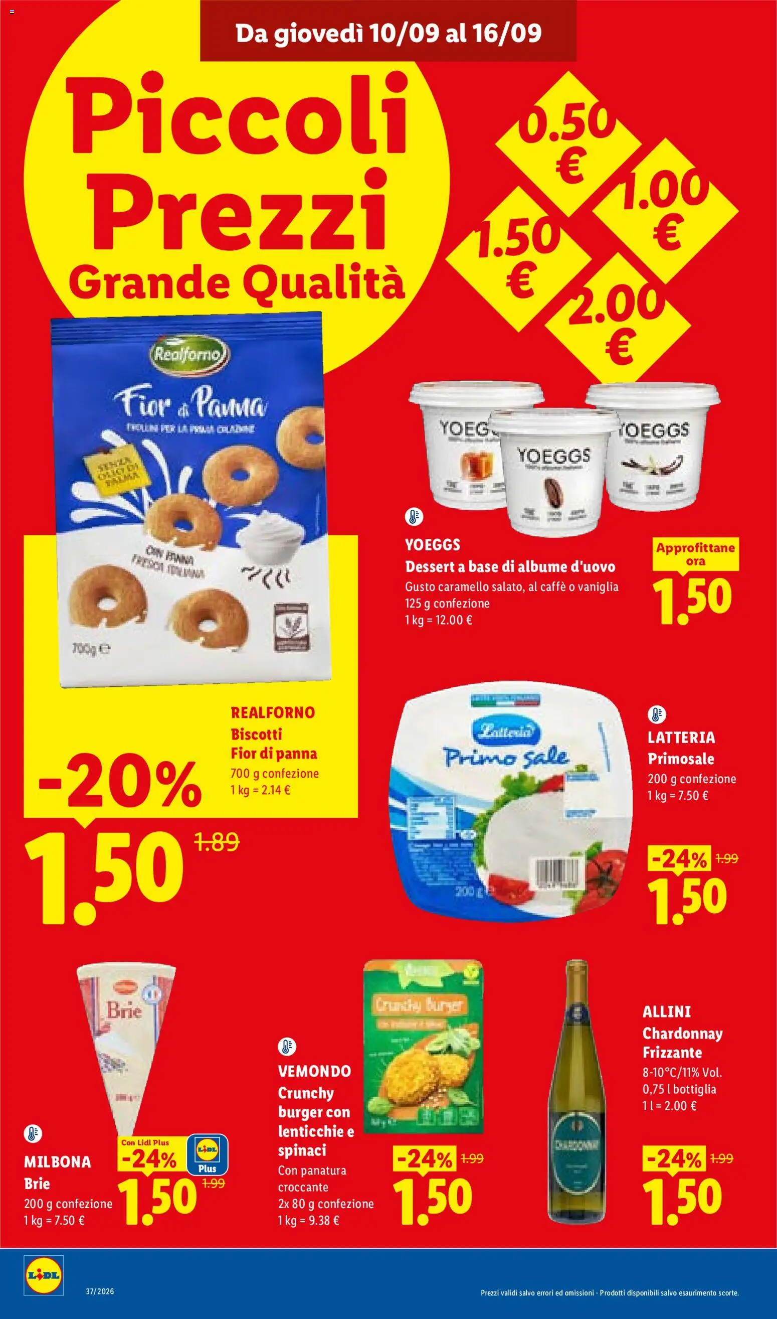 Anteprima dell'opuscolo Lidl volantino dal negozio Lidl valido da 10/09/2026 - Caffè, Biscotti, Lenticchie, Sale, Dessert, Spinaci, Vaniglia, Bottiglia