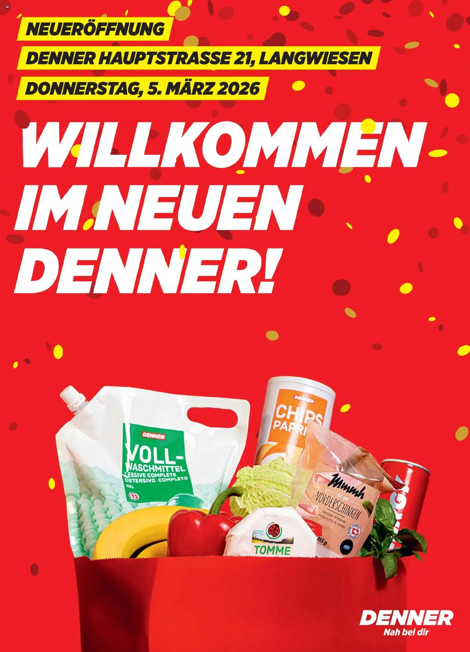 Vorschau des Merkblatts Aktionen Langwiesen vom Shop Denner gültig von 26.01.2026 bis 02.05.2026 - Paprika, Chips, Waschmittel