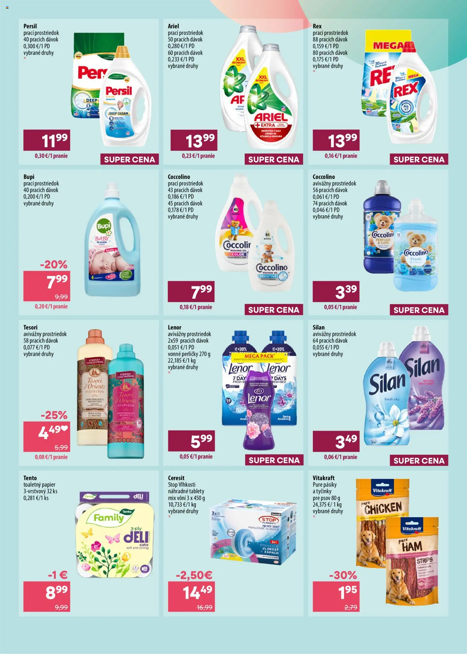 Náhľad 101 drogerie letáku platného od 07.10.2026 - Ariel, Toaletný papier, Pohlcovač vlhkosti, Persil, Ceresit, Coccolino, Lenor, Silan