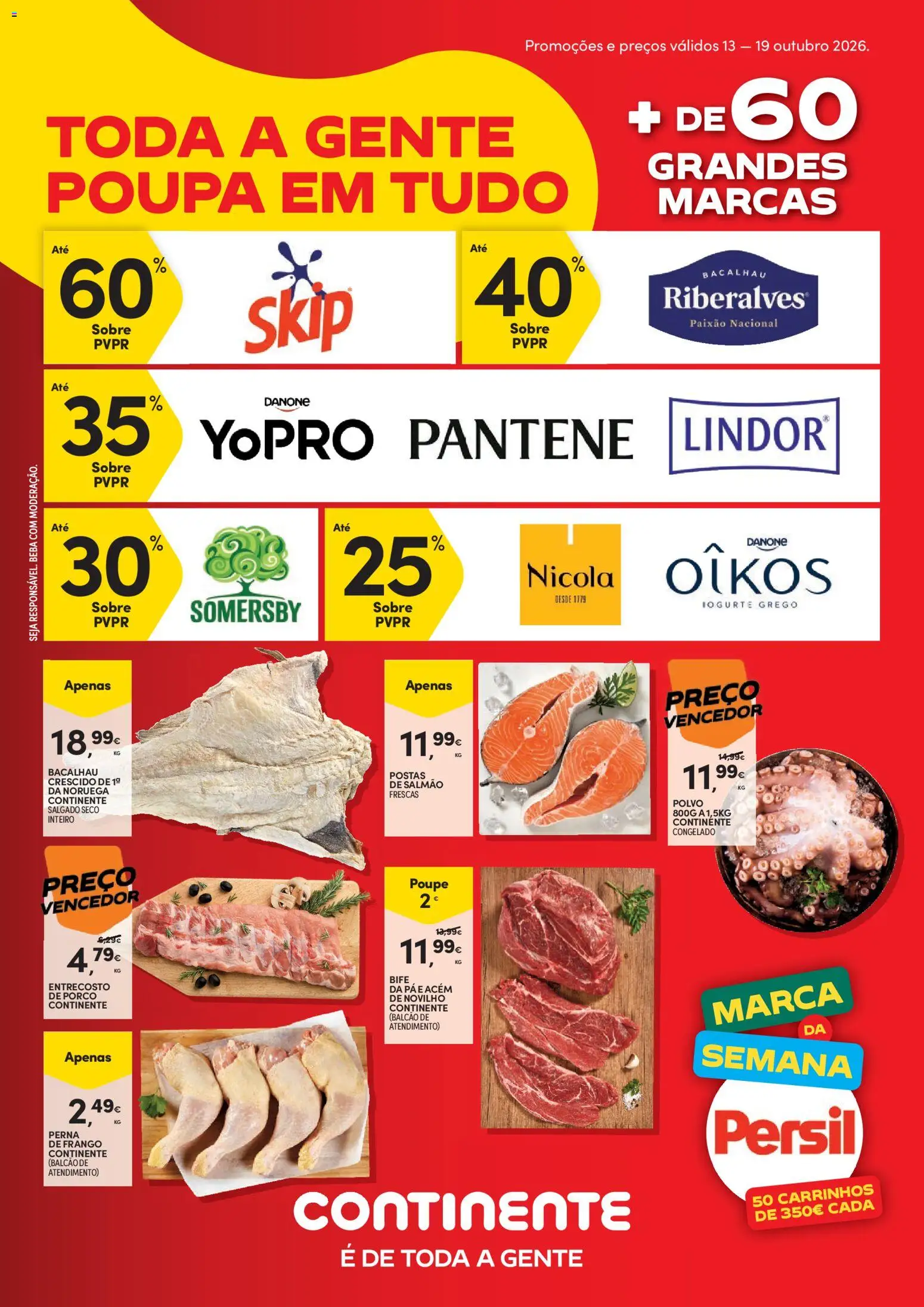 Pré-visualização do folheto da loja Continente válida a partir de 13/10/2026 - Somersby, Polvo, Iogurte, Salmão, Iogurte grego, Bife, Persil, Bife de porco