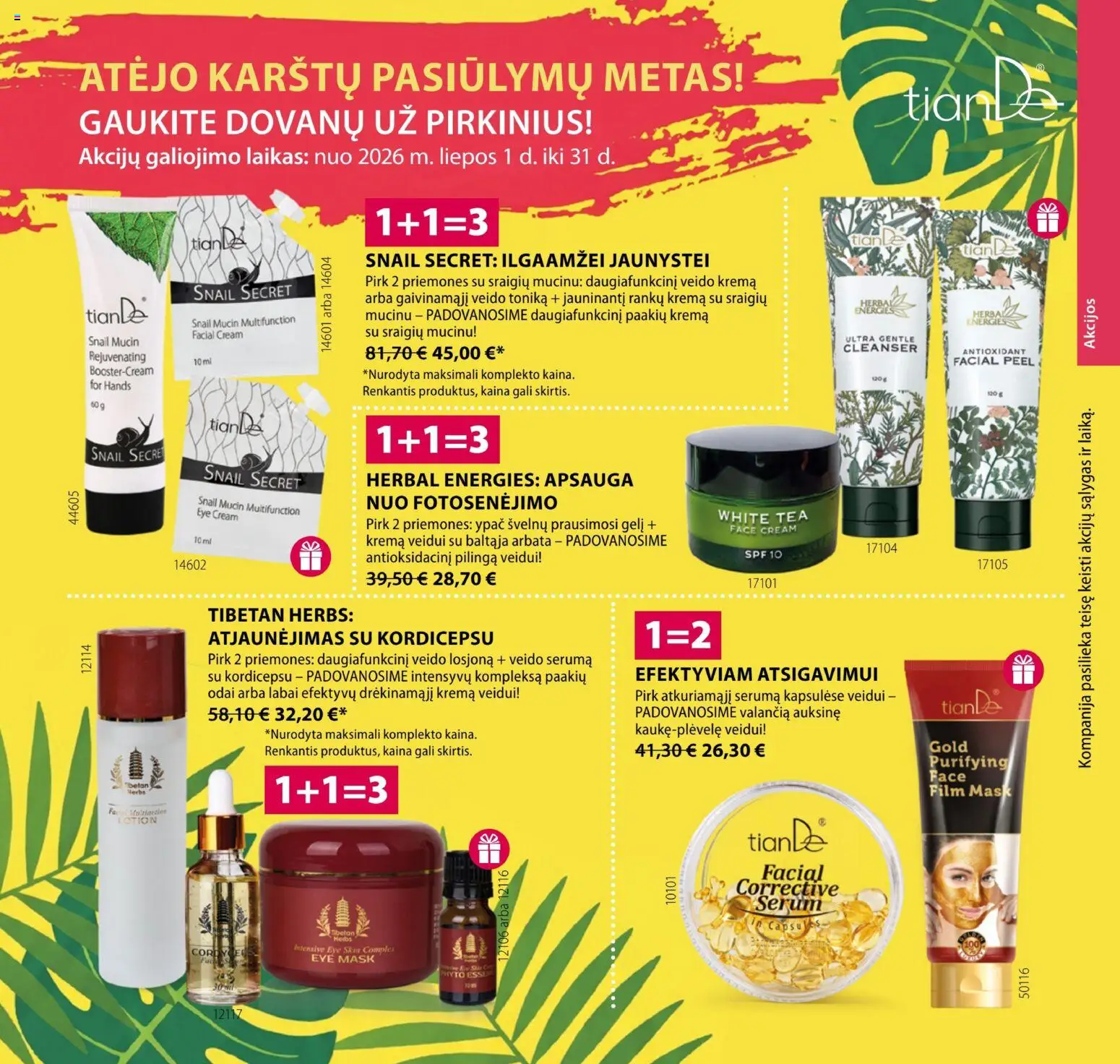 TianDe parduotuvės leidinio TianDe leidinys - Atėjo karštų pasiūlymų metas galiojančio nuo 2026.07.01 peržiūra - Arbata