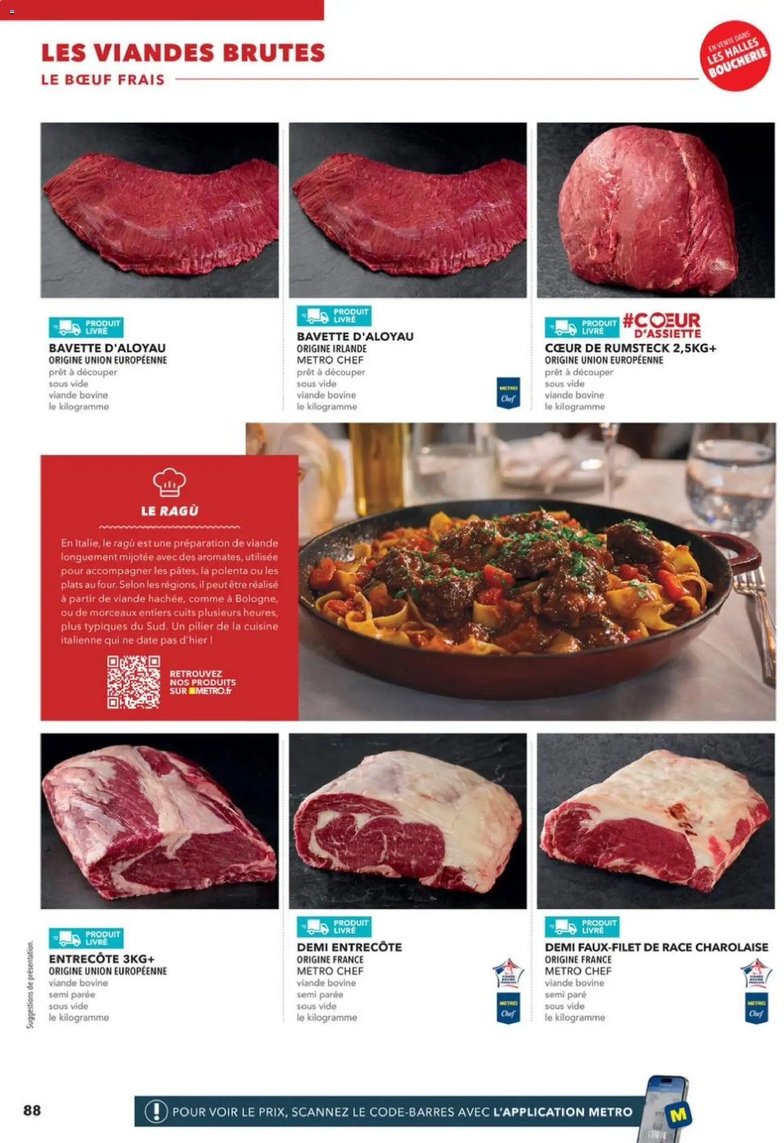 Prévisualisation de METRO - Guide Italie du magasin METRO formulaire valide 28/05/2026 - Livre, Entrecôte, Viande, Bavette, Viande bovine, Rumsteck, Bavette d’aloyau