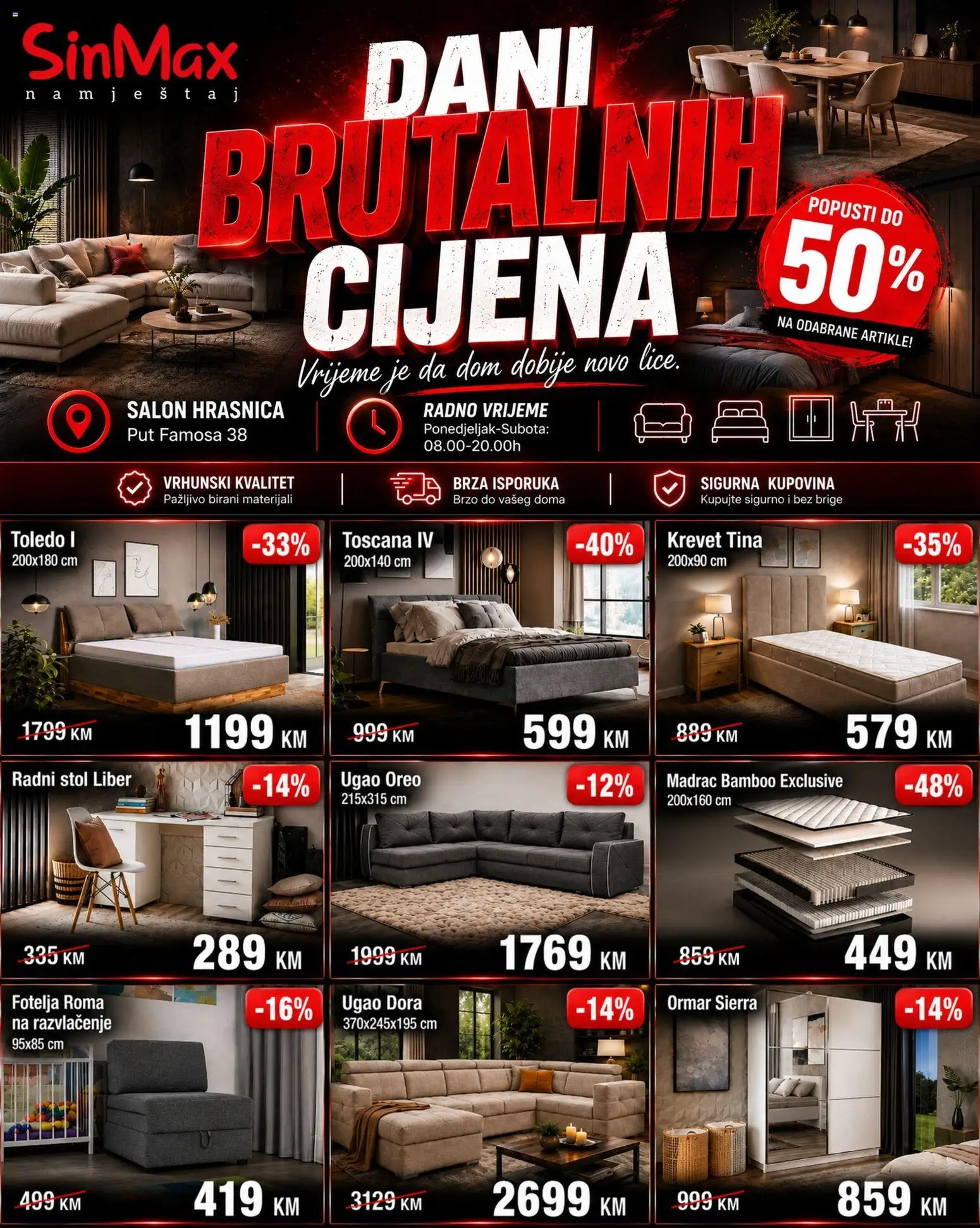 Pregled letka SinMax - Dani brutalnih cijena trgovine SinMax vrijedi od 14.05.2026