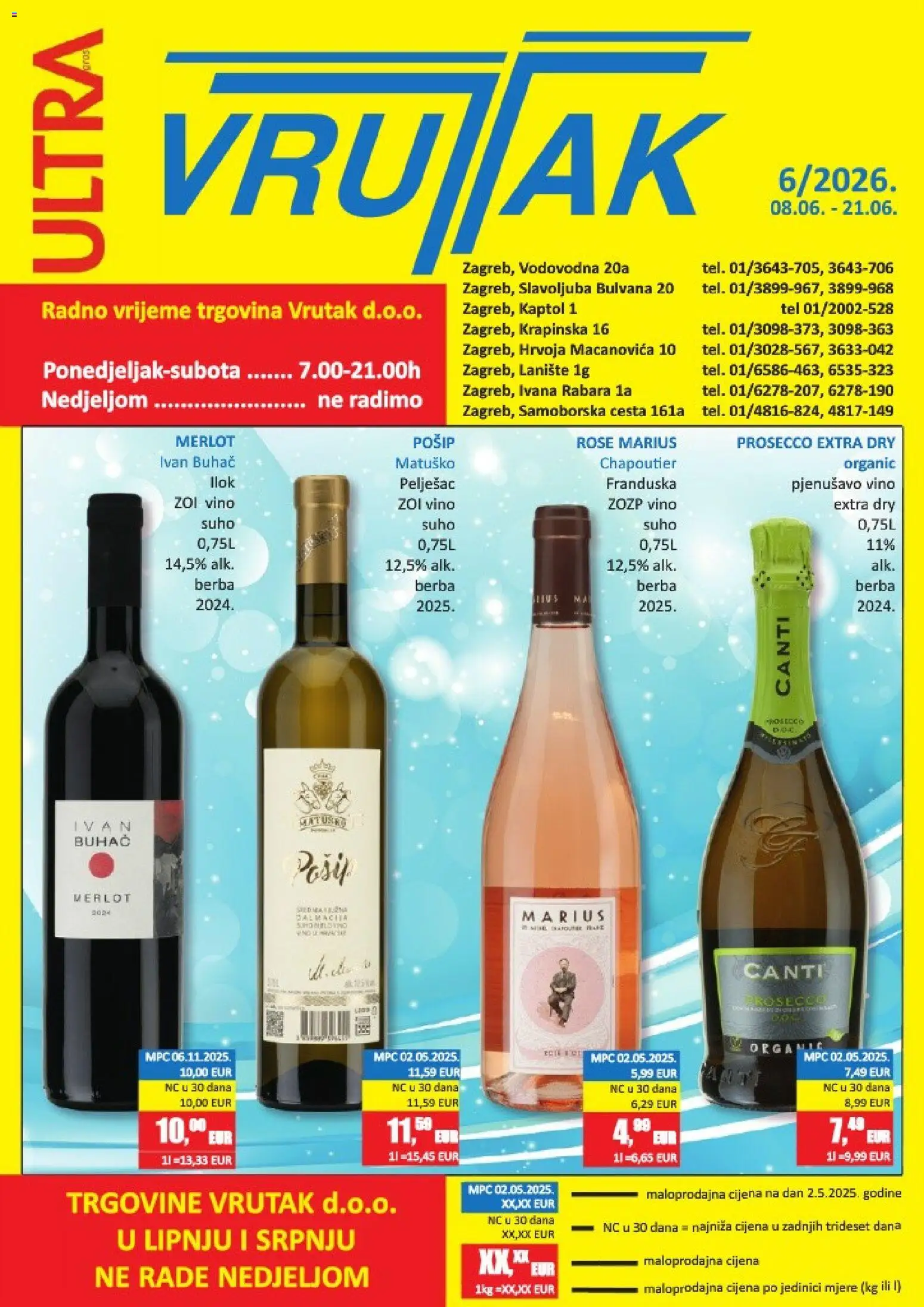 Pregled letka Vrutak Katalog trgovine Vrutak vrijedi od 08.06.2026