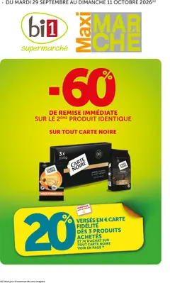 Prévisualisation de bi1 Catalogue 60% de remise immédiate Maxi marché du magasin bi1 formulaire valide 29/09/2026