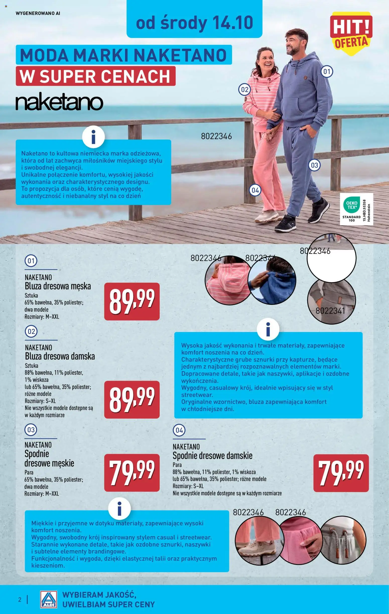 Pogląd gazetki "Aldi gazetka - Artykuły przemysłowe i tekstylia" ze sklepu Aldi ważnej od 14.10.2026 - Spodnie