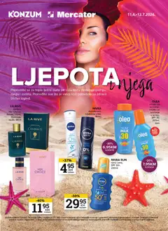 Pregled letka KONZUM Ljepota i njega trgovine KONZUM vrijedi od 11.06.2026