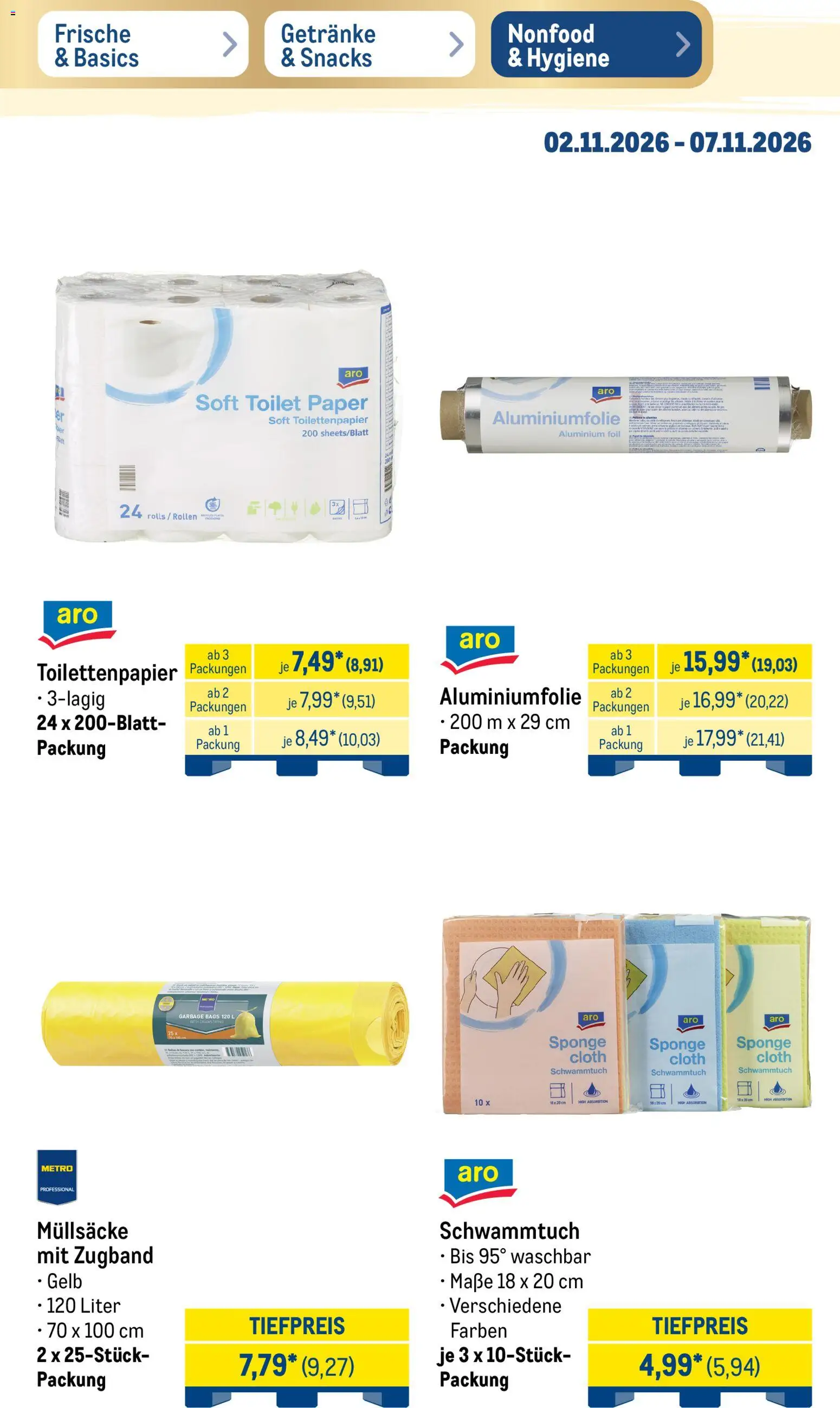 Vorschau von dem Prospekt des Geschäftes Metro, gültig ab dem 02.11.2026 - Toilettenpapier