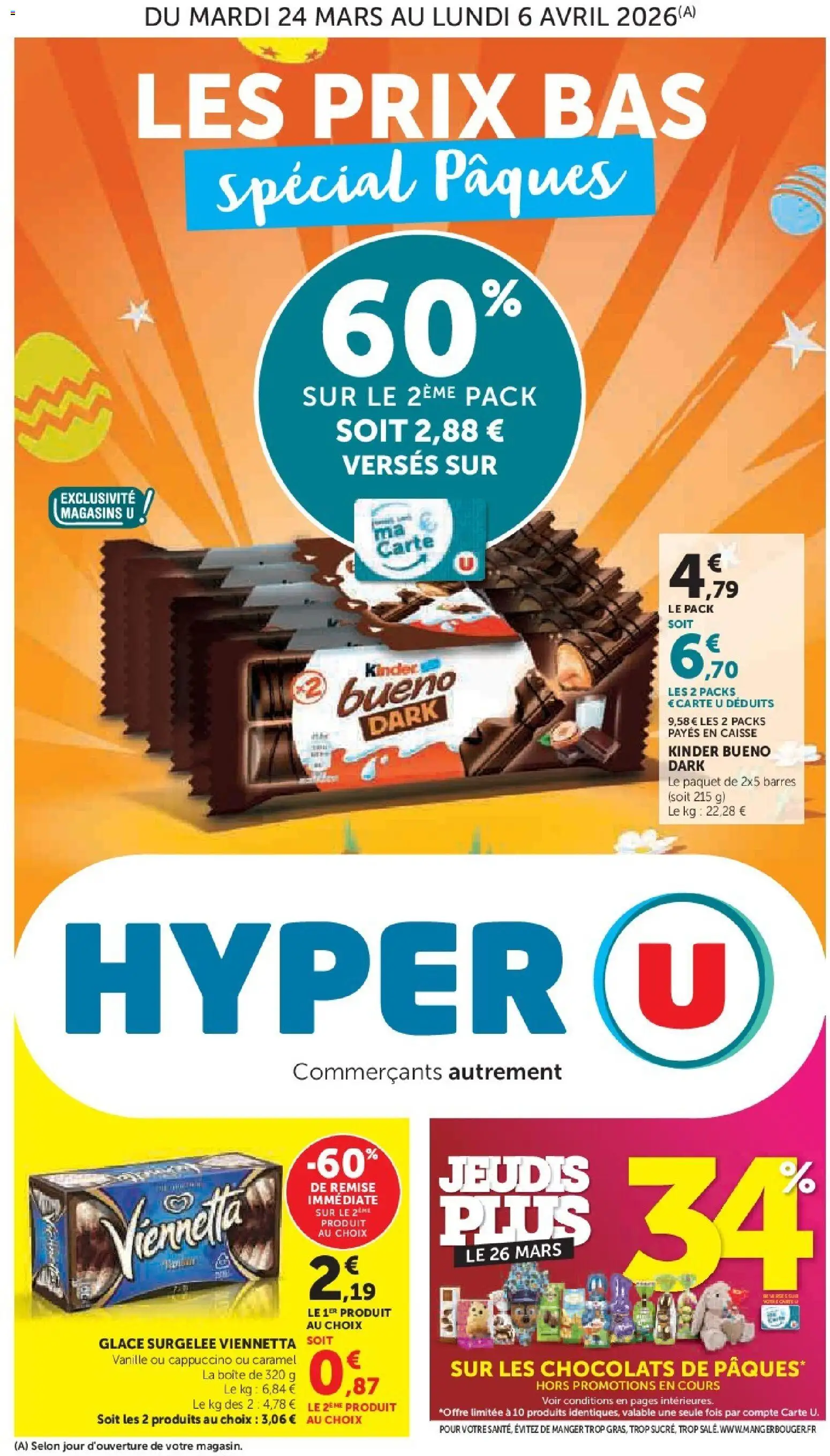 Prévisualisation de Hyper U catalogue du magasin Hyper U formulaire valide 24/03/2026 - Glace, Cappuccino, Kinder Bueno, Vanille