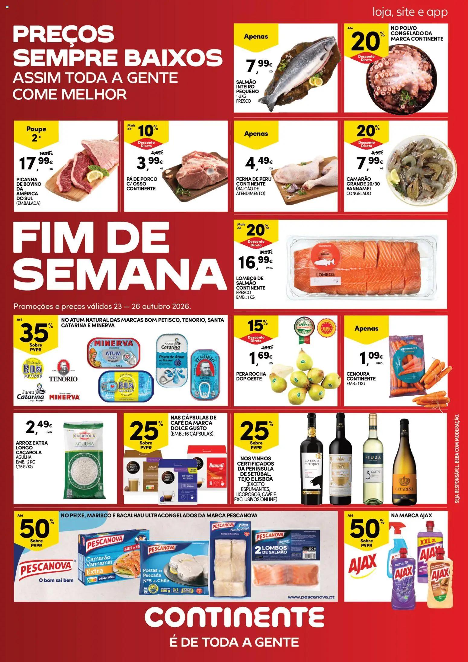 Pré-visualização do folheto da loja Continente válida a partir de 23/10/2026 - Dolce gusto, Peru, Arroz, Pá, Camarão, Atum, Pescada, Cápsulas