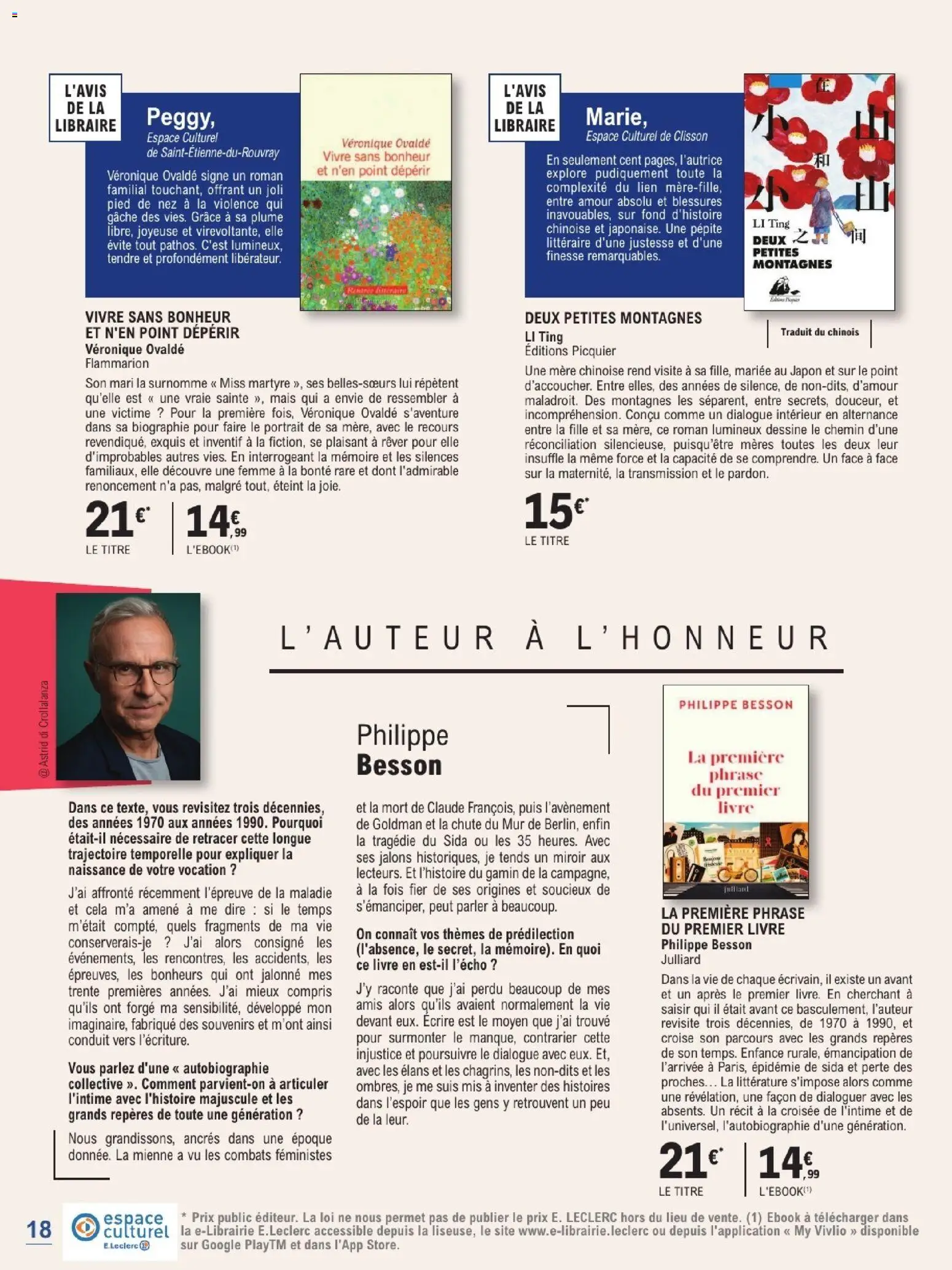 Prévisualisation de E.Leclerc Guide rentree litteraire du magasin E.Leclerc formulaire valide 01/09/2026 - Miroir, Livre, Mais