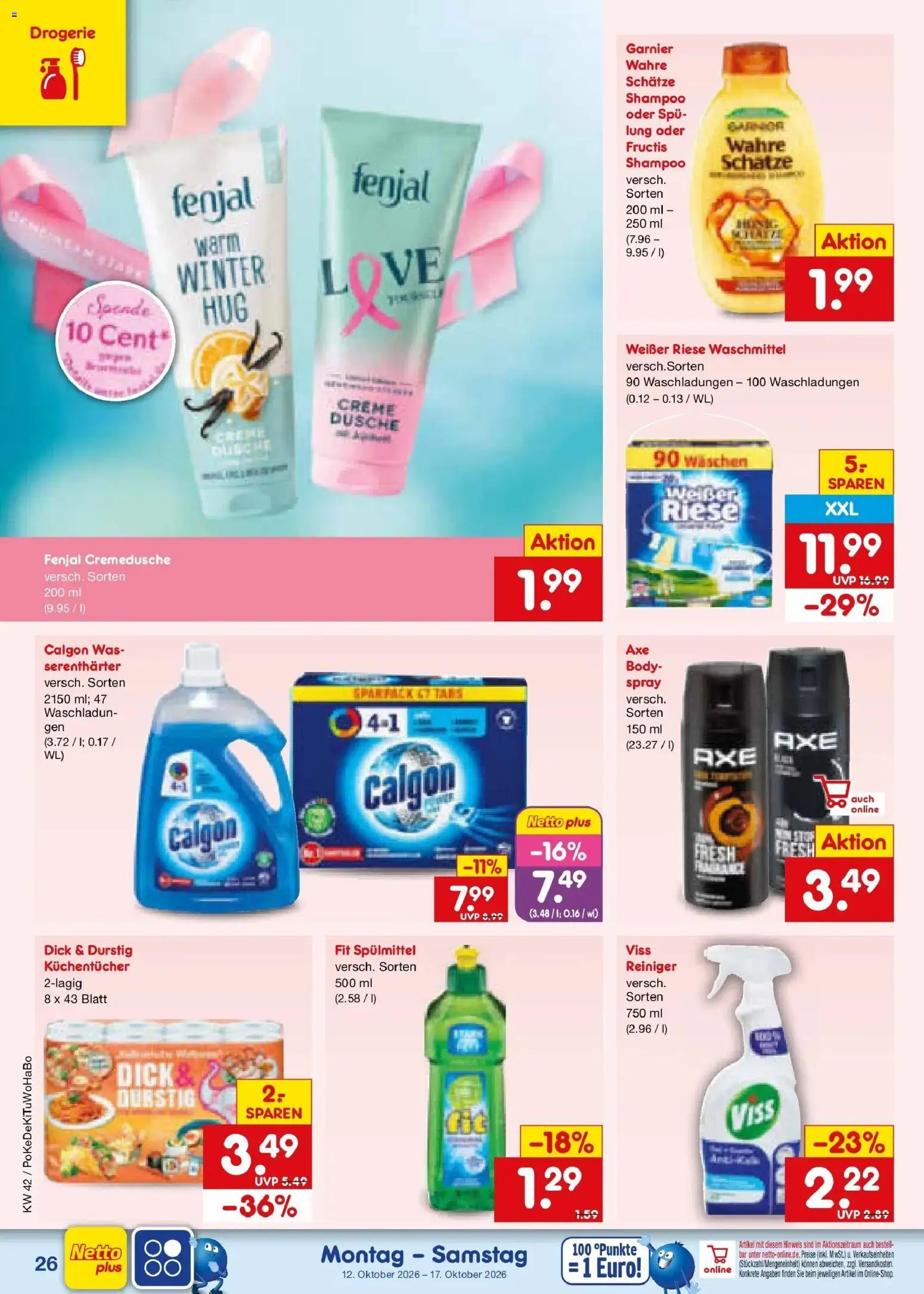 Vorschau von dem Prospekt des Geschäftes Netto Marken-Discount, gültig ab dem 12.10.2026 - Dusche, Shampoo, Waschmittel, Creme