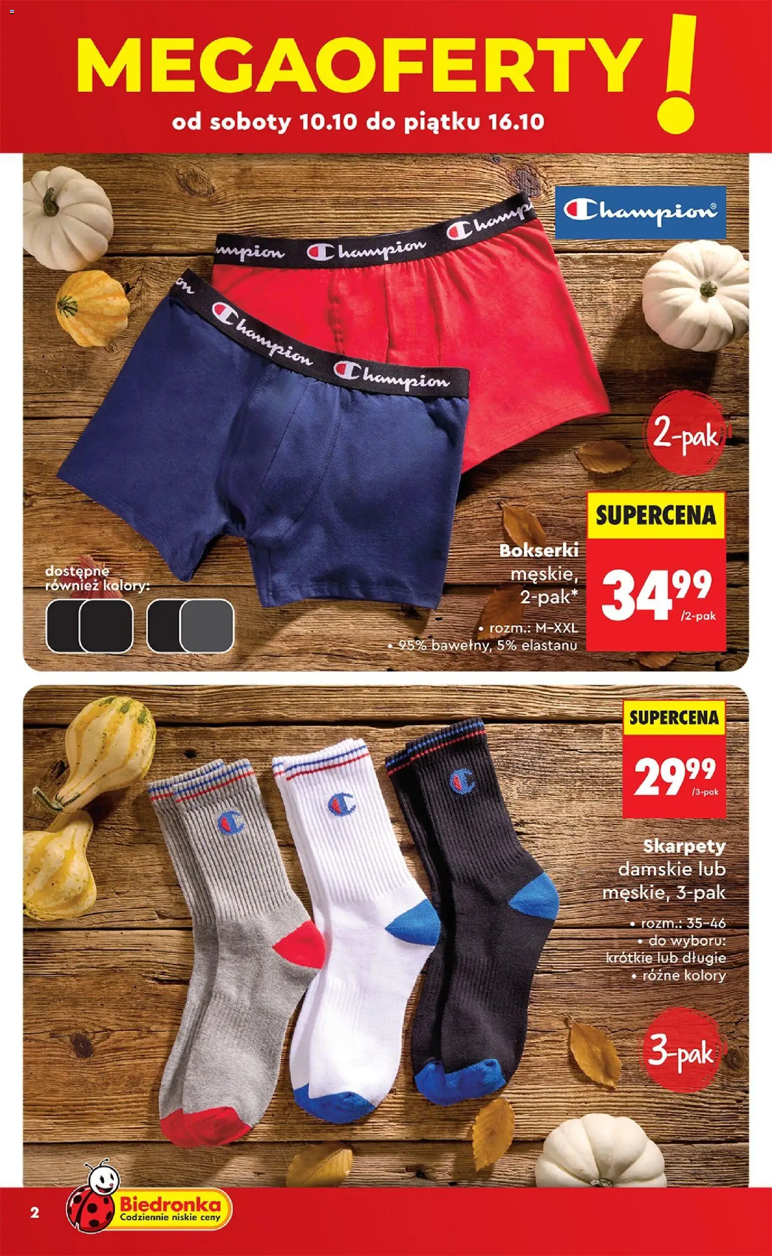 Pogląd gazetki "Biedronka gazetka - Hity i inspiracje" ze sklepu Biedronka ważnej od 10.10.2026 - Skarpety damskie, Skarpety, Bokserki