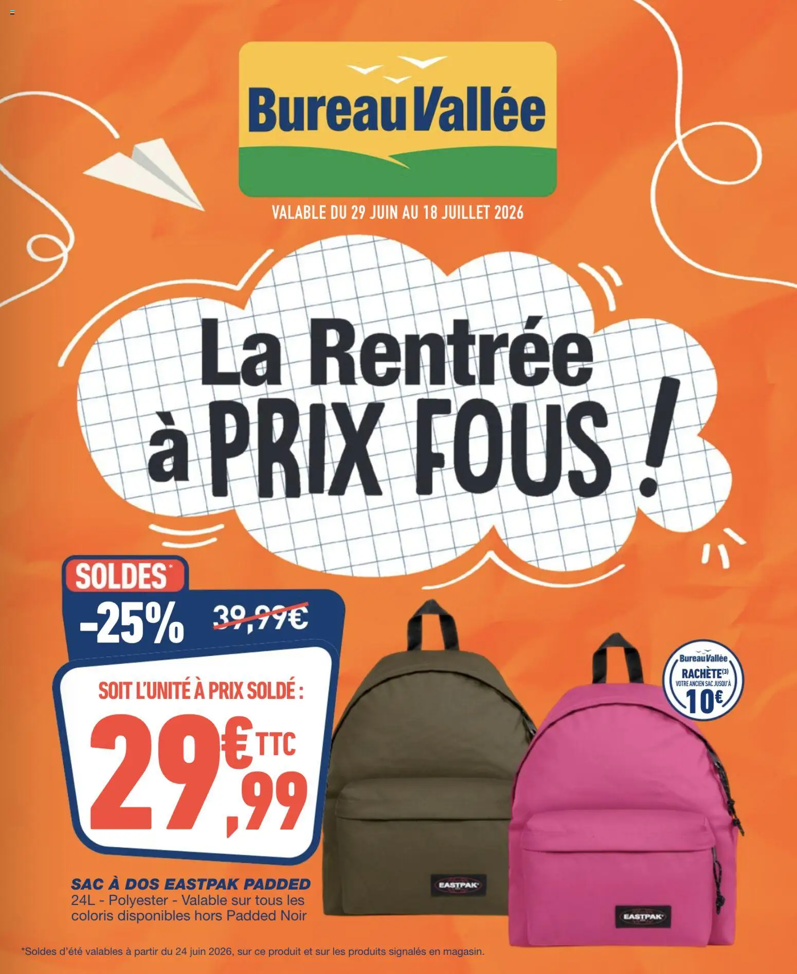 Prévisualisation de Bureau Vallée catalogue du magasin Bureau Vallée formulaire valide 29/06/2026 - Bureau, Sac à dos, Sac
