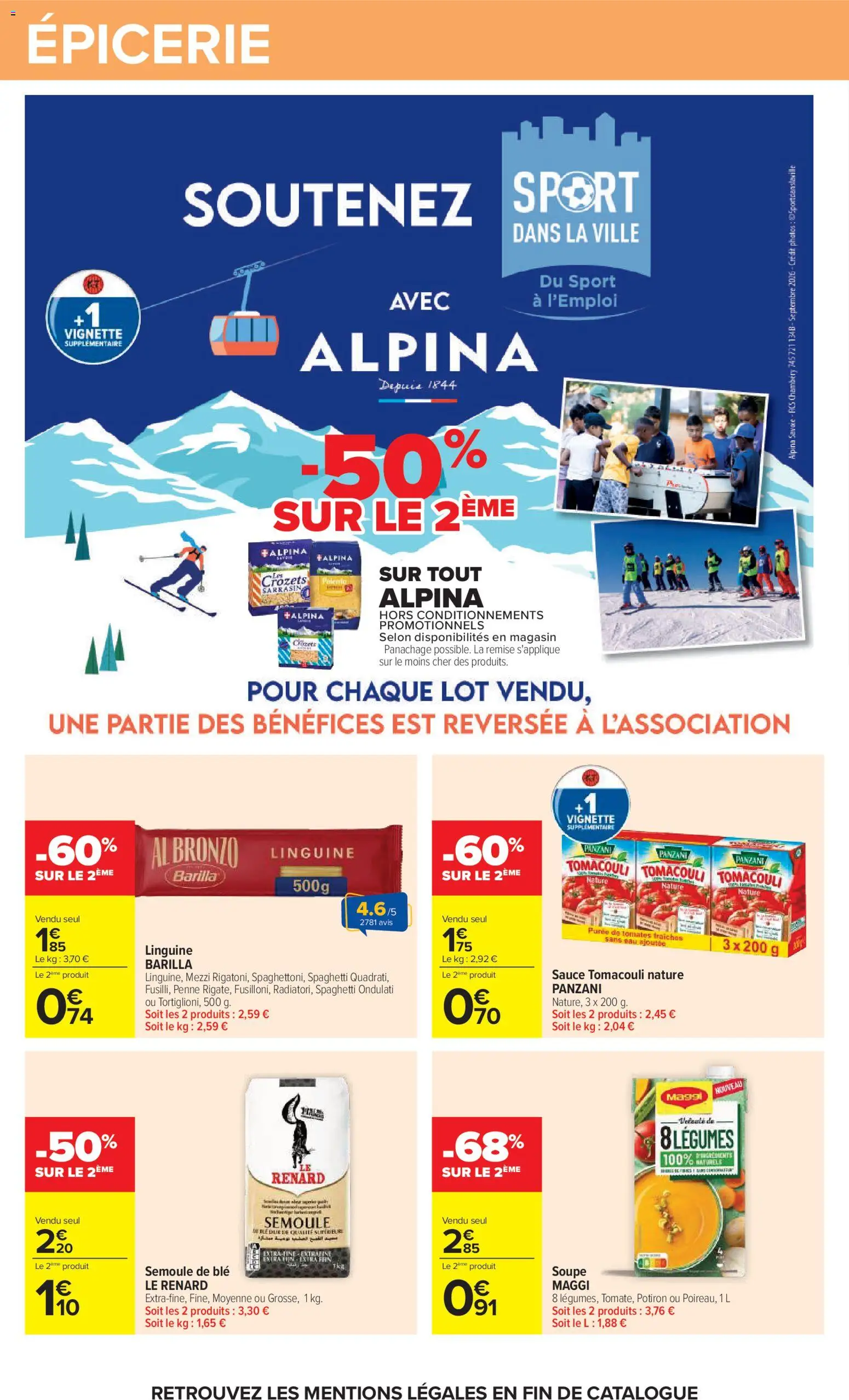 Prévisualisation de Carrefour catalogue du magasin Carrefour formulaire valide 20/10/2026 - Potiron, Crozets, Tomates, Soupe, Spaghetti, Semoule, Barilla, Puree de tomates