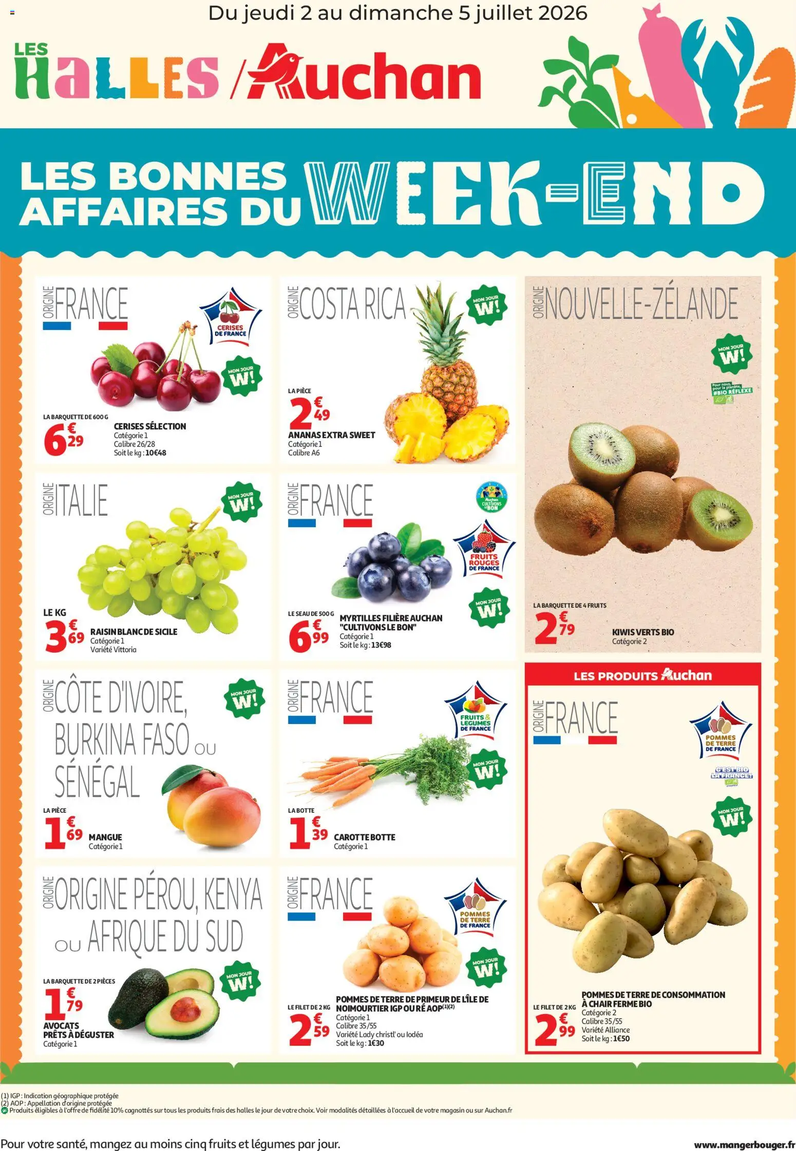 Voorbeeld van Auchan Bons plans du week end van winkel Auchan geldig vanaf 02/07/2026 - La, Ananas, Filet
